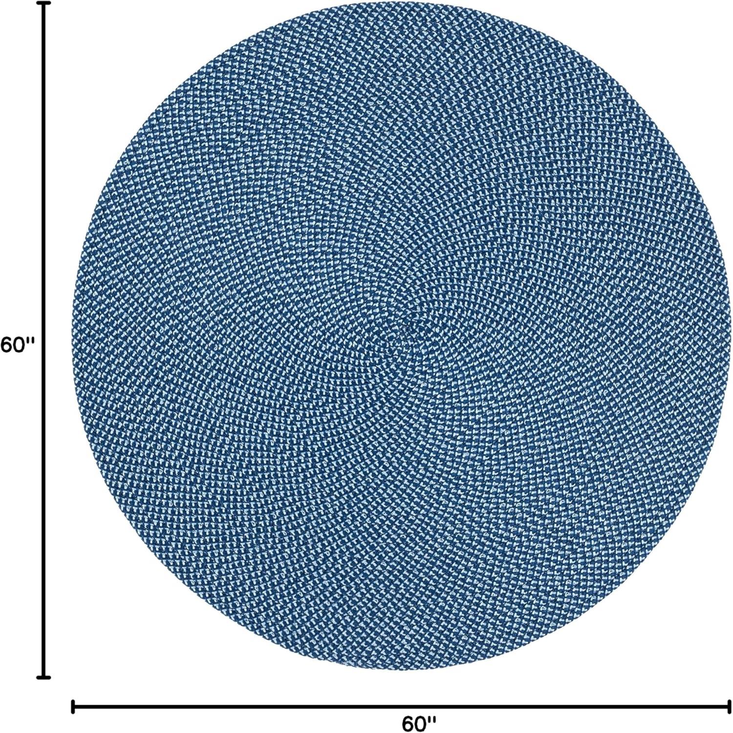 Braided BRD403 Hand Woven Area Rug - Navy - 5' round - Safavieh.