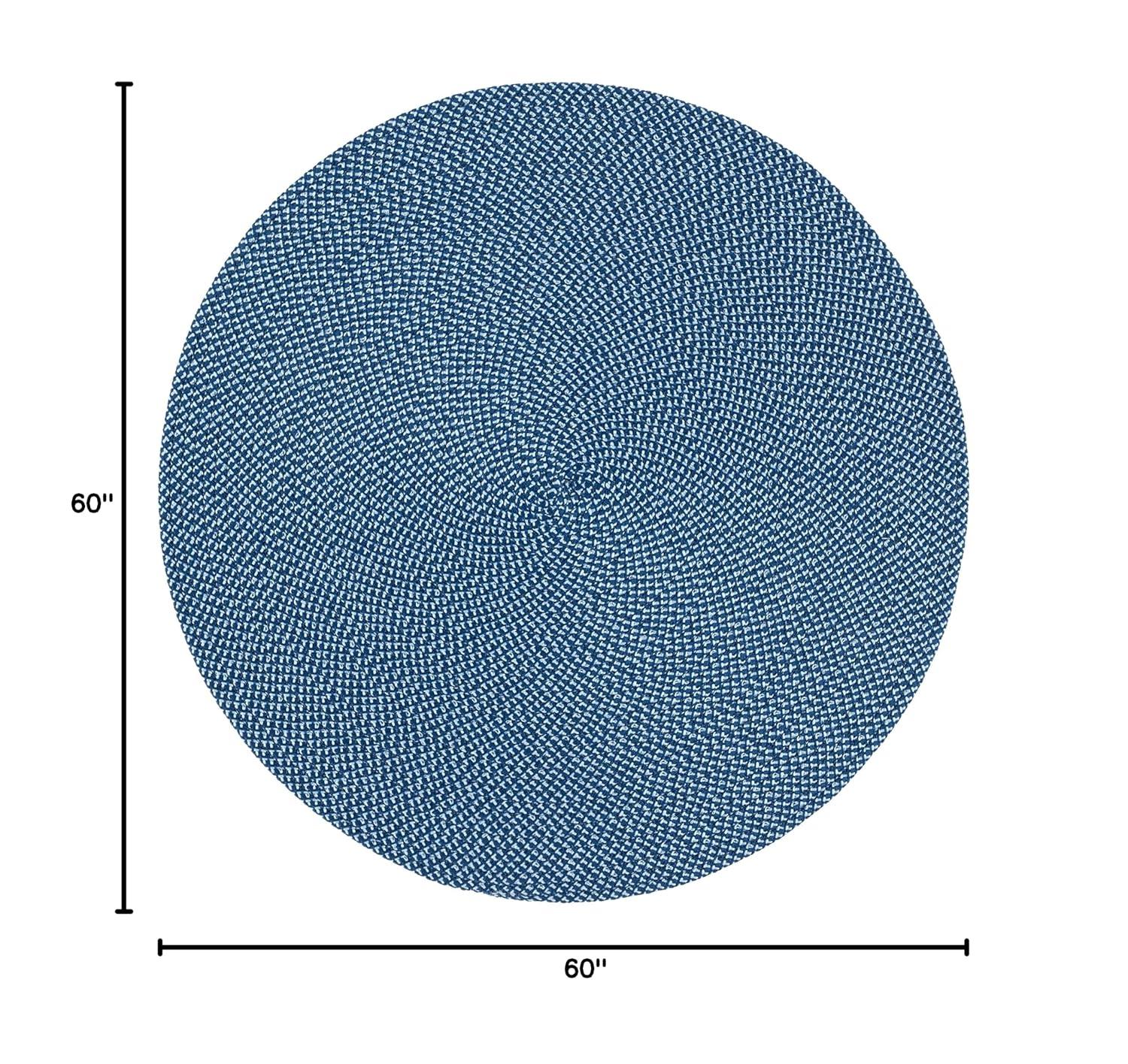 Braided BRD403 Hand Woven Area Rug - Navy - 5' round - Safavieh.