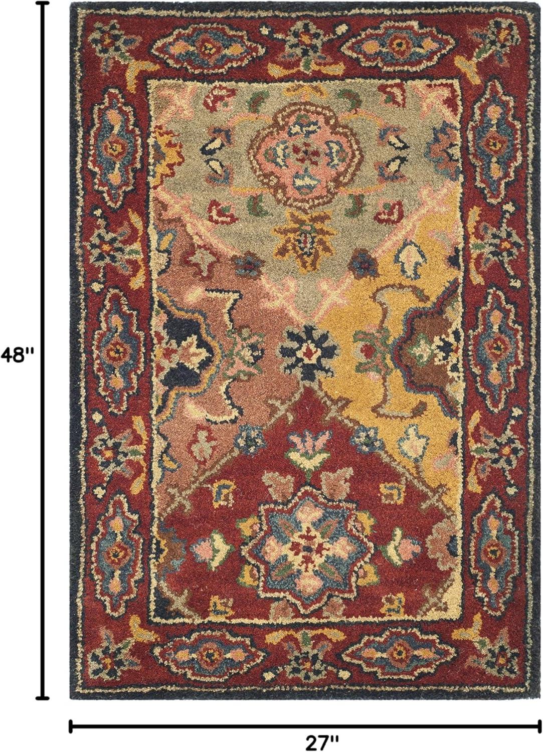 Heritage HG926 Hand Tufted Area Rug - Red/Multi - 5'x8' - Safavieh.