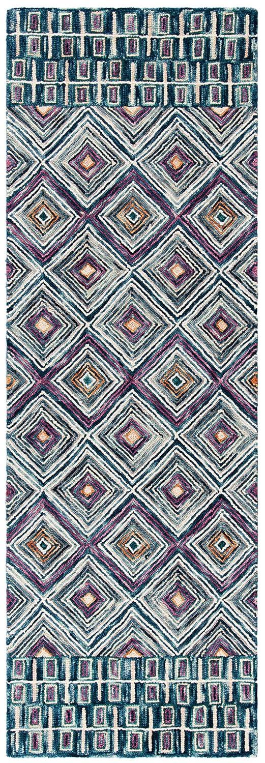 Aspen APN812 Hand Tufted Indoor Runner Rug - Blue/Red - 2'3"x7' - Safavieh