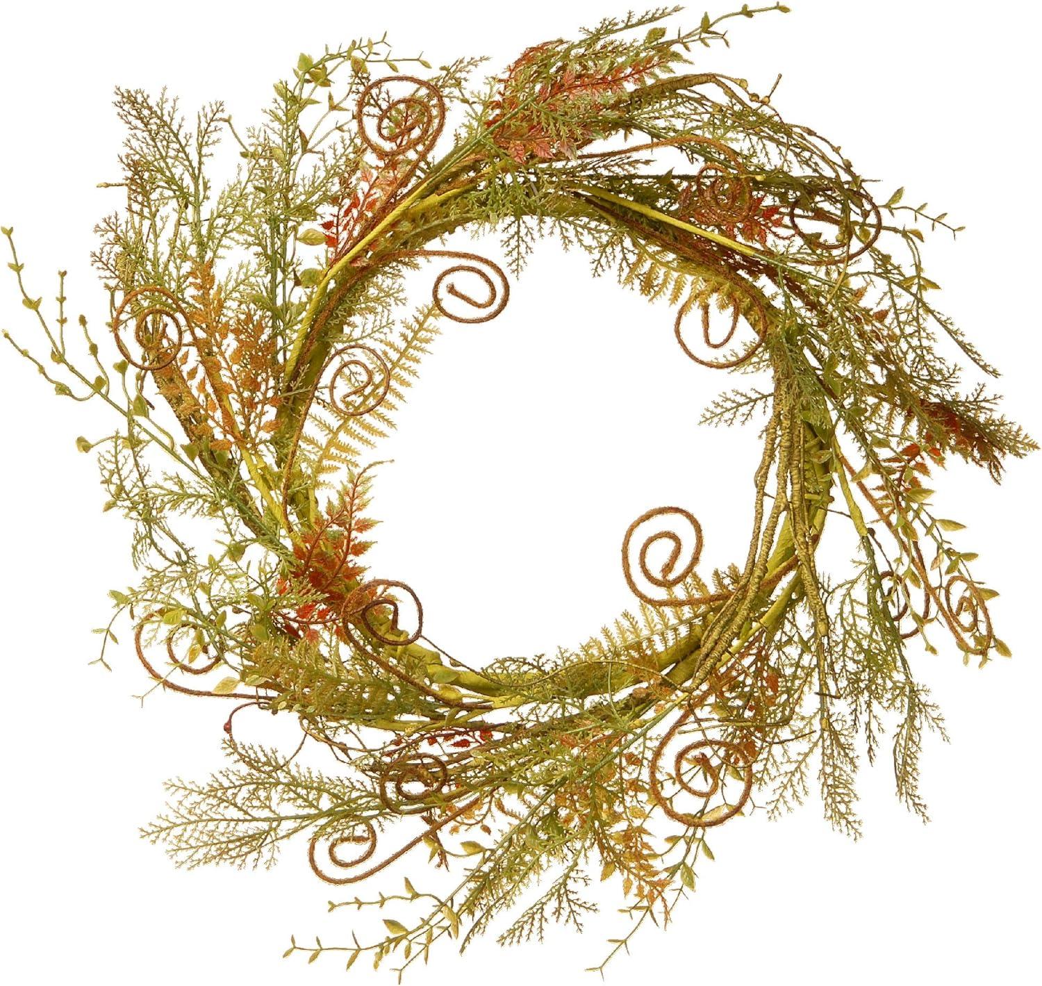 Springtime Serenity 22" Artificial Fern & Branch Wreath