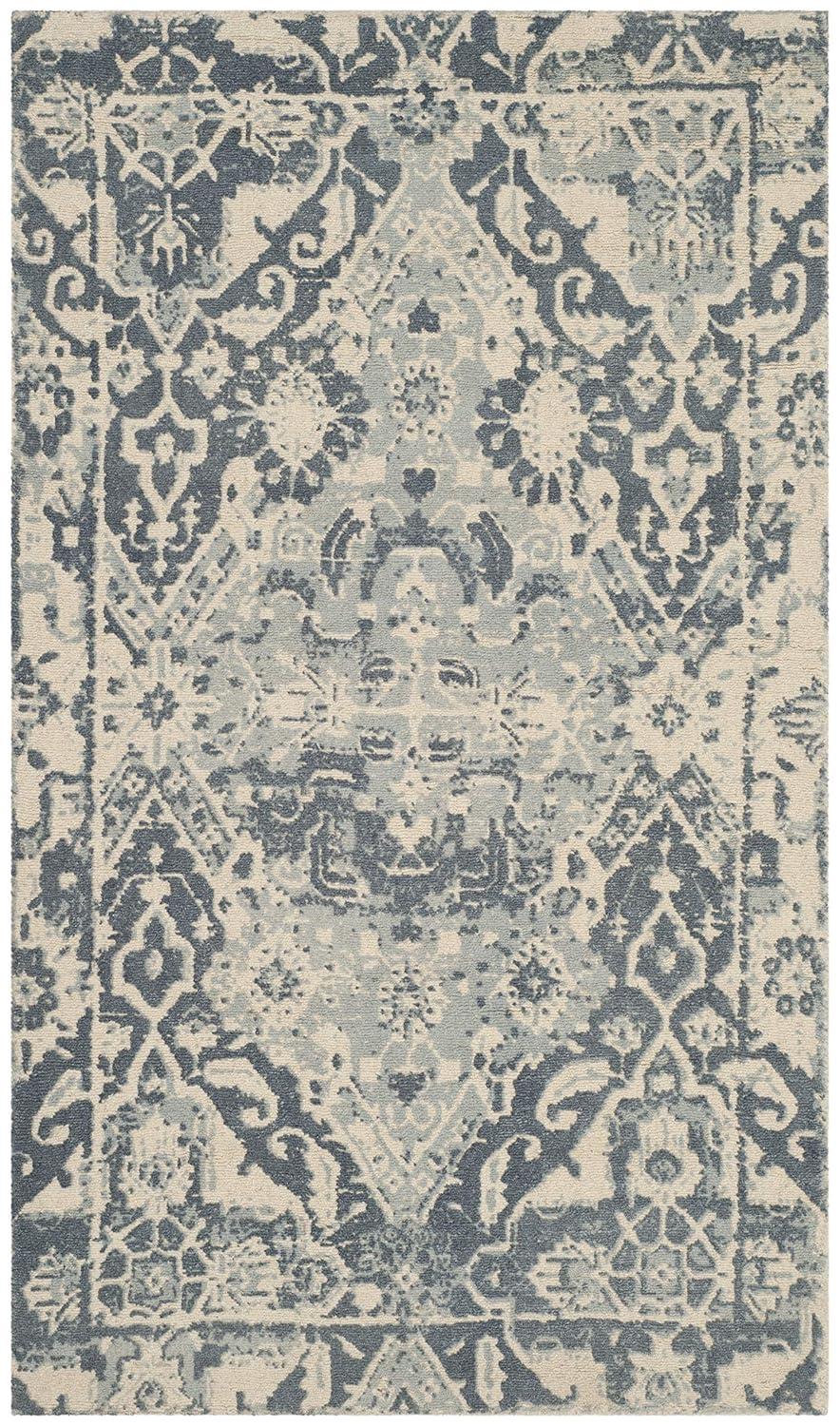 Restoration Vintage RVT532 Hand Tufted Accent Rug - Charcoal/Ivory - 2'x3' - Safavieh.