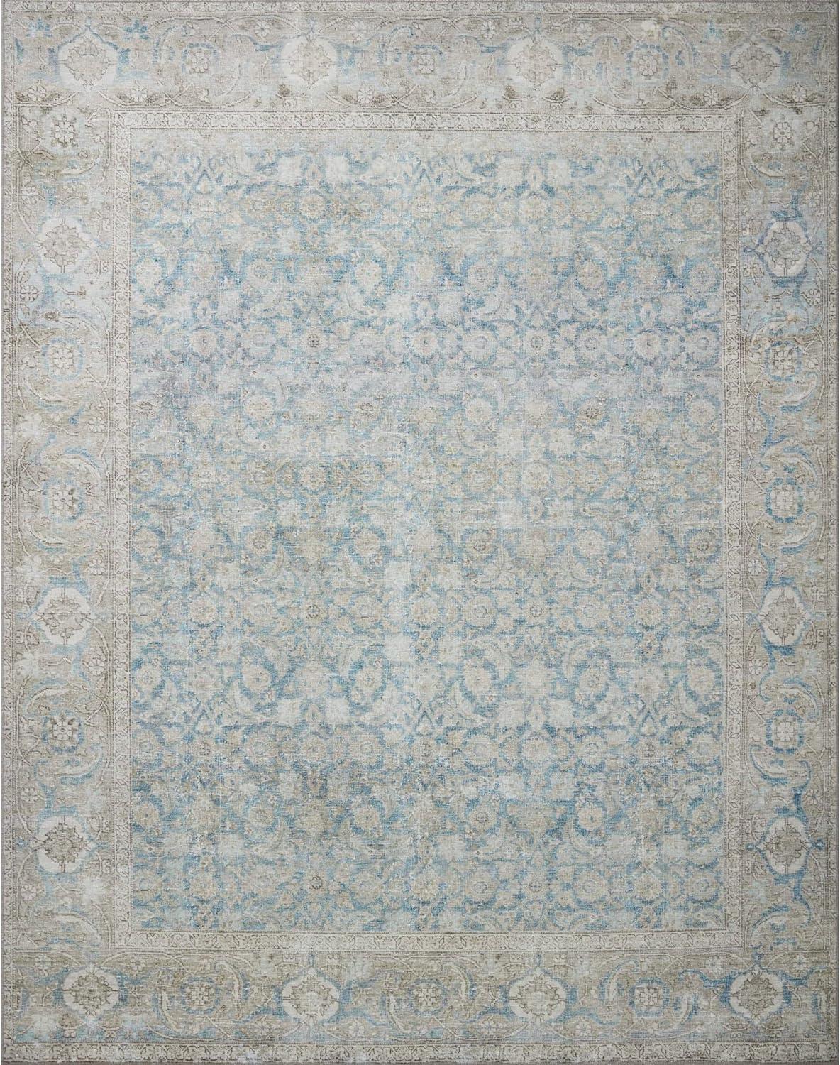 Wynter Ocean Blue and Silver Synthetic Rug, 2 ft x 5 ft