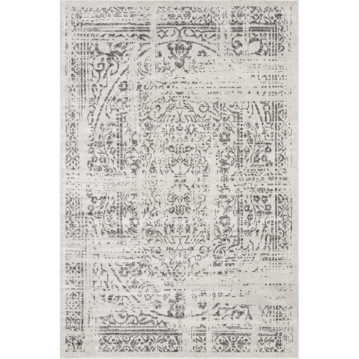 Nuloom Arlena Medallion 10x13 Indoor Area Rug for Living Room Bedroom Dining Room Kitchen, Grey/Ivory