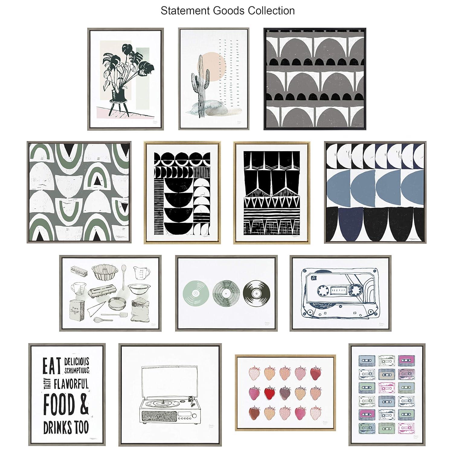 23" x 33" Sylvie Constructed I Neutral by Statement Goods - Kate & Laurel: Modern Digital Art Canvas