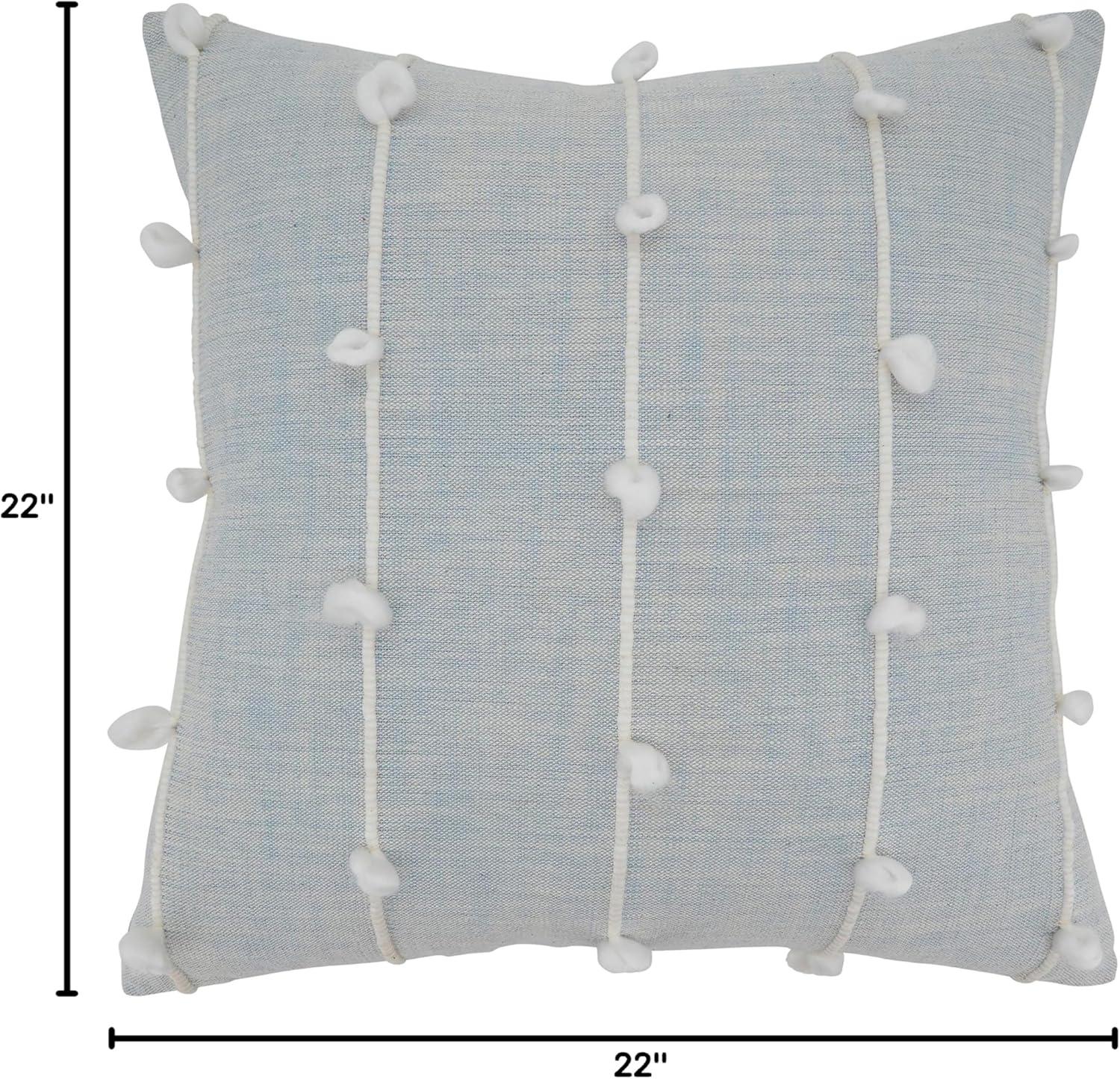 Saro Lifestyle Knotted Line Pillow - Down Filled, 22" Square, Light Blue