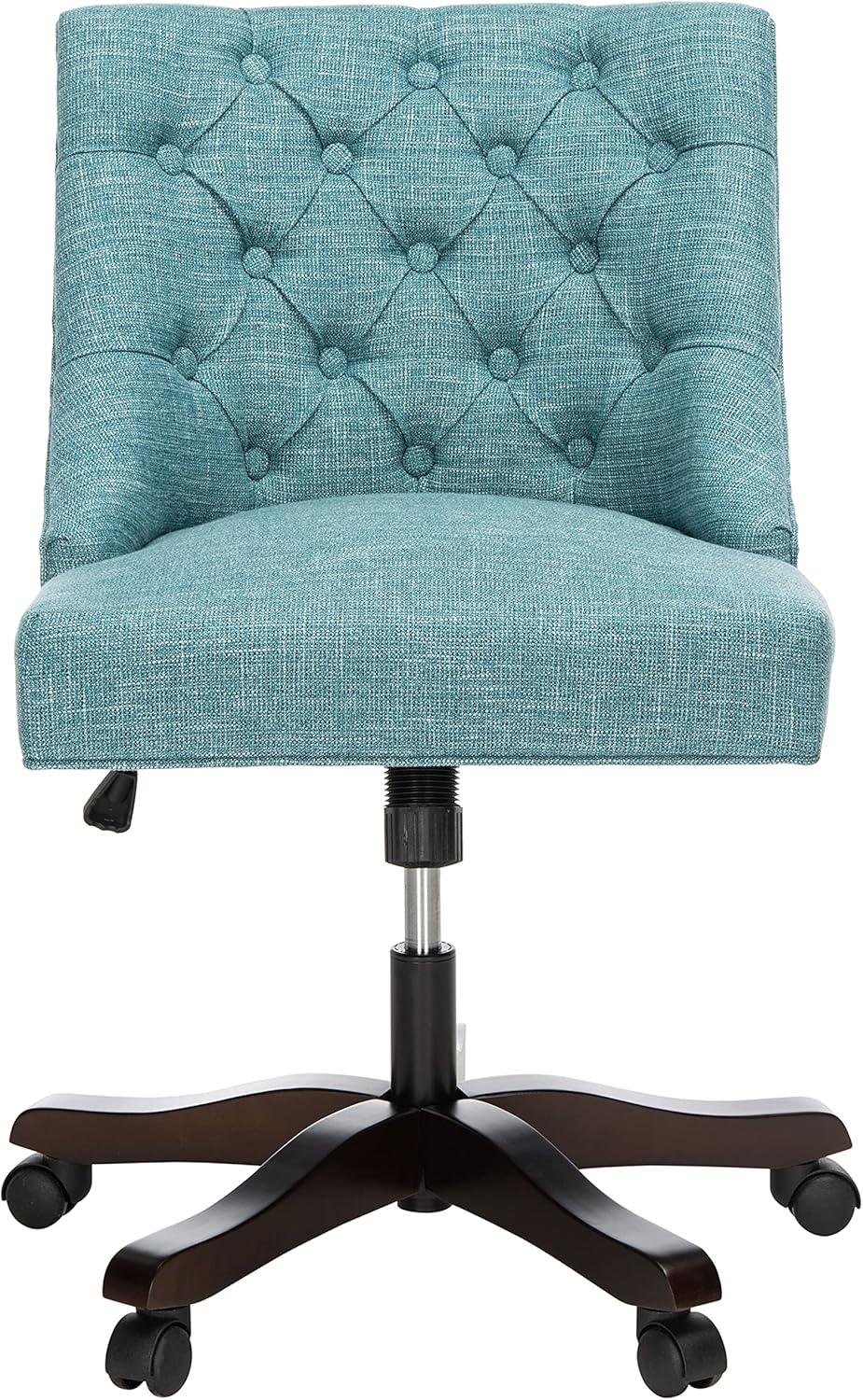 Soho Tufted Swivel Desk Chair - Light Blue - Safavieh