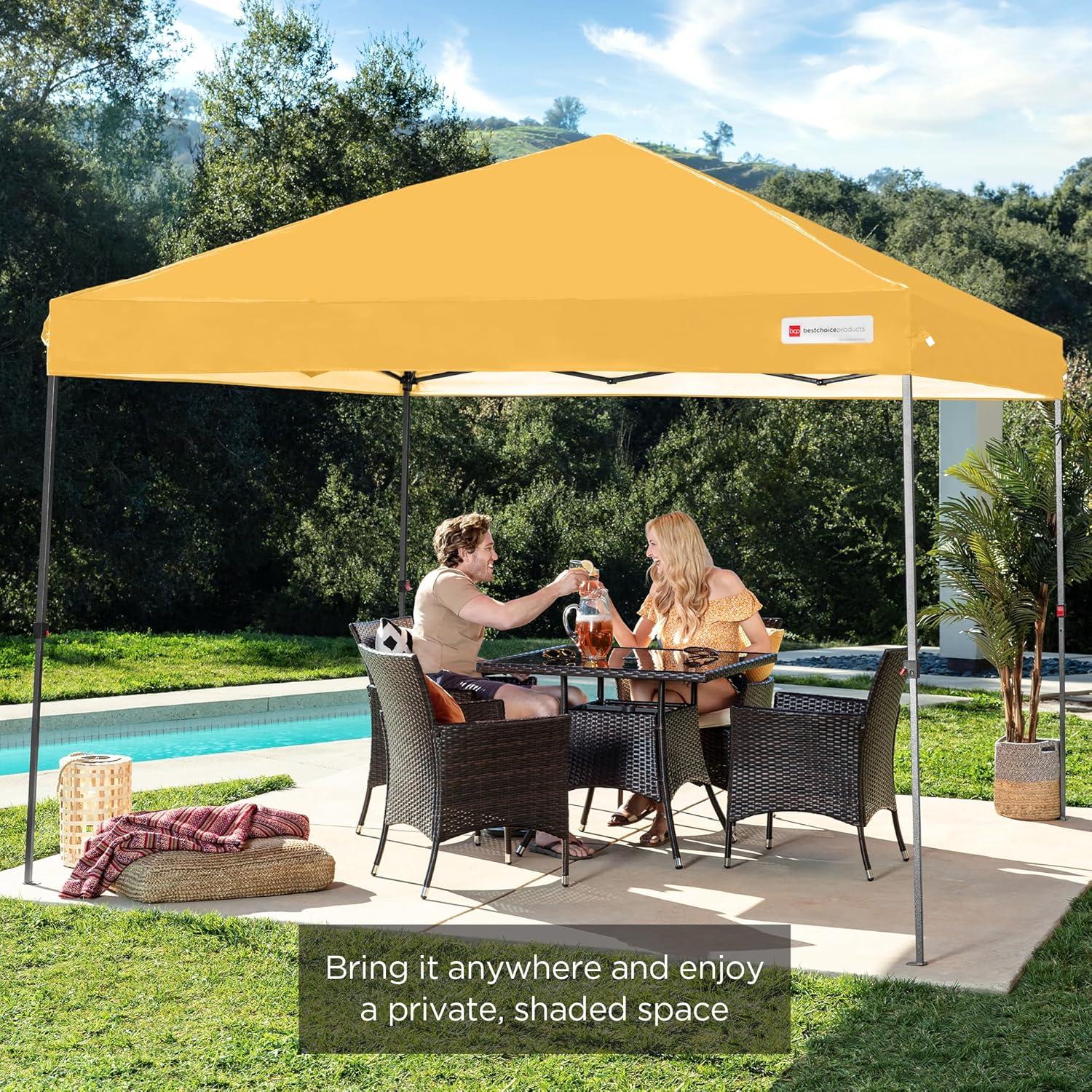 Best Choice Products Easy Setup Pop Up Canopy W/ 1-Button Setup, Wheeled Case, 4 Weight Bags & Reviews | Wayfair