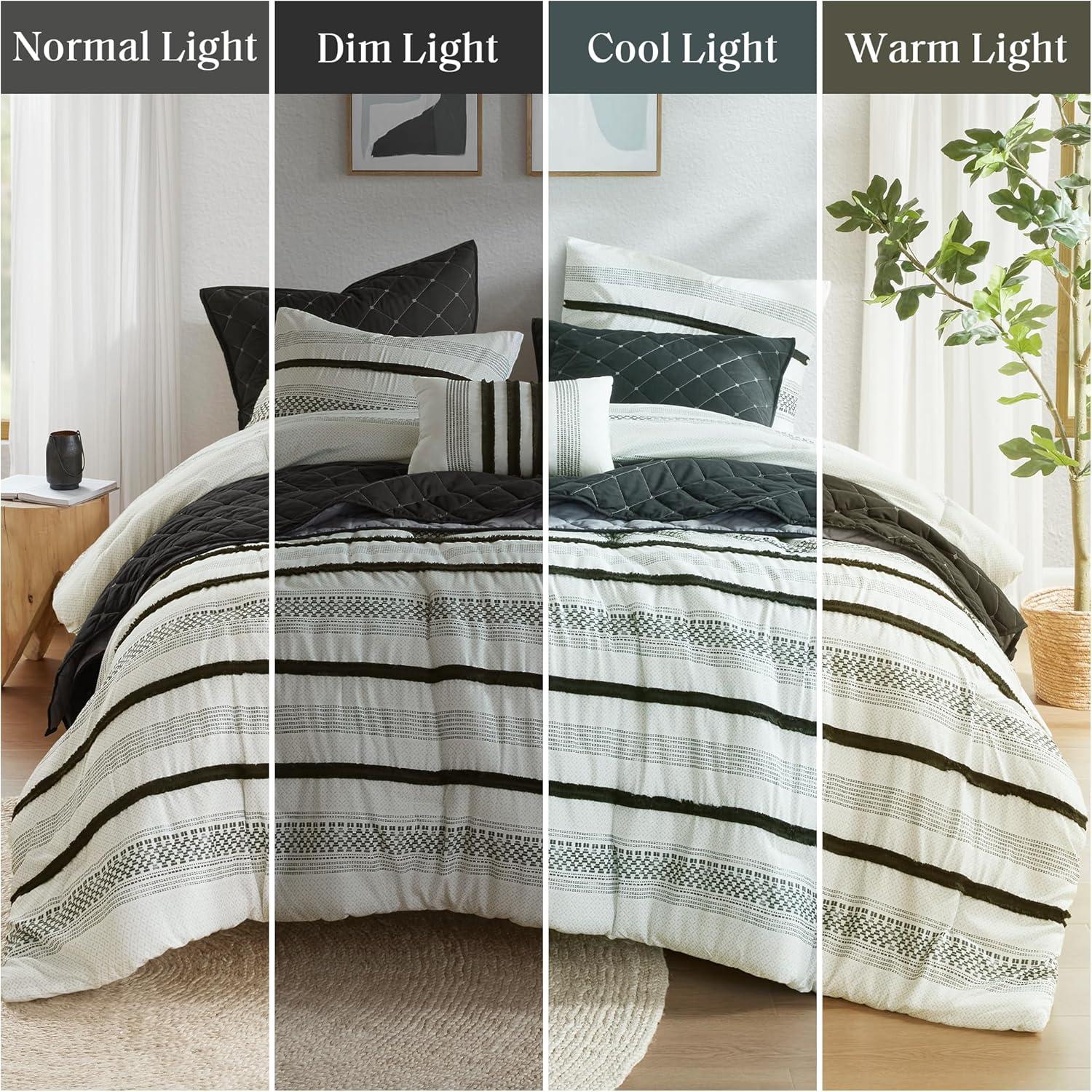 Carolina 7 Piece Stripe Comforter And Quilt Set