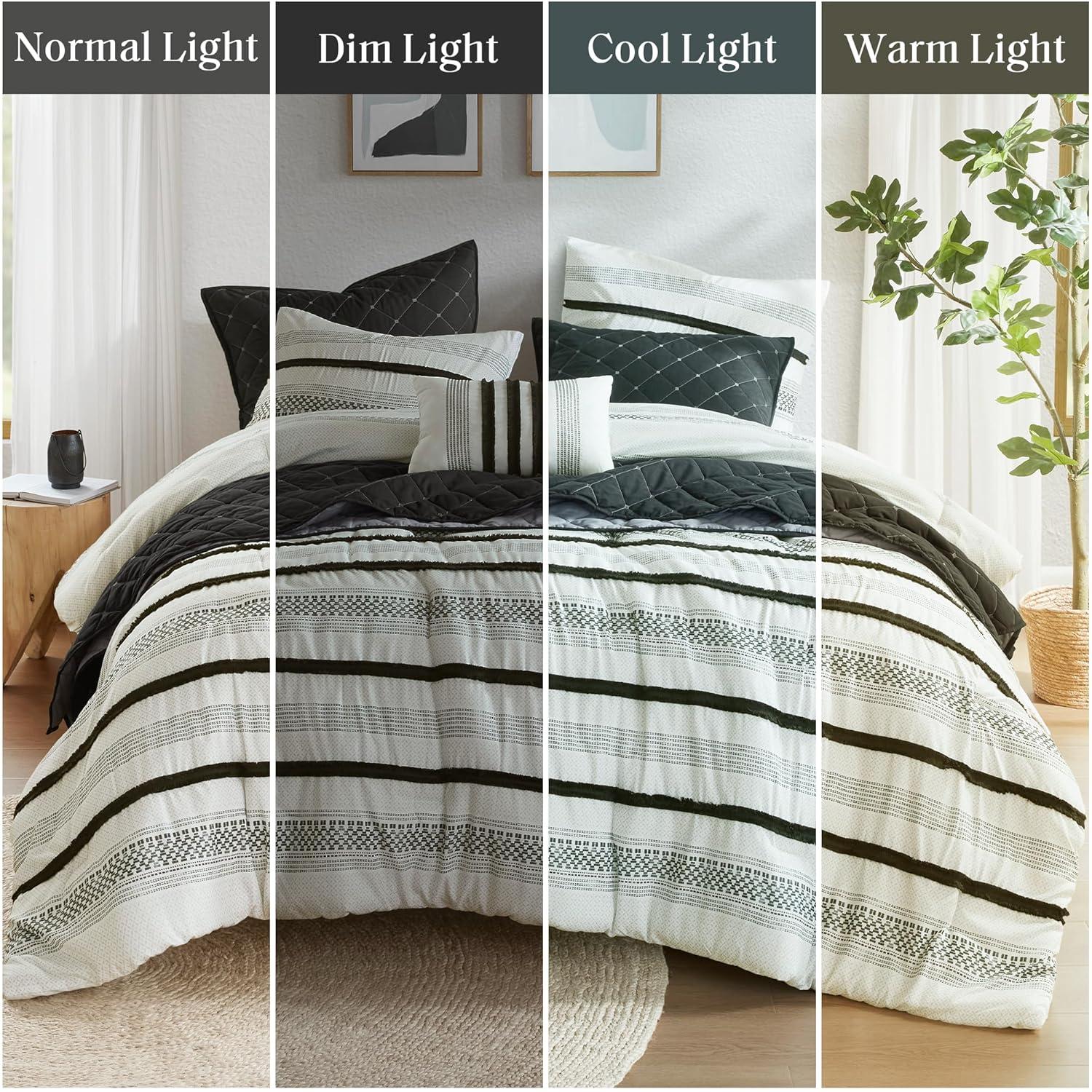 Carolina 7 Piece Stripe Comforter And Quilt Set