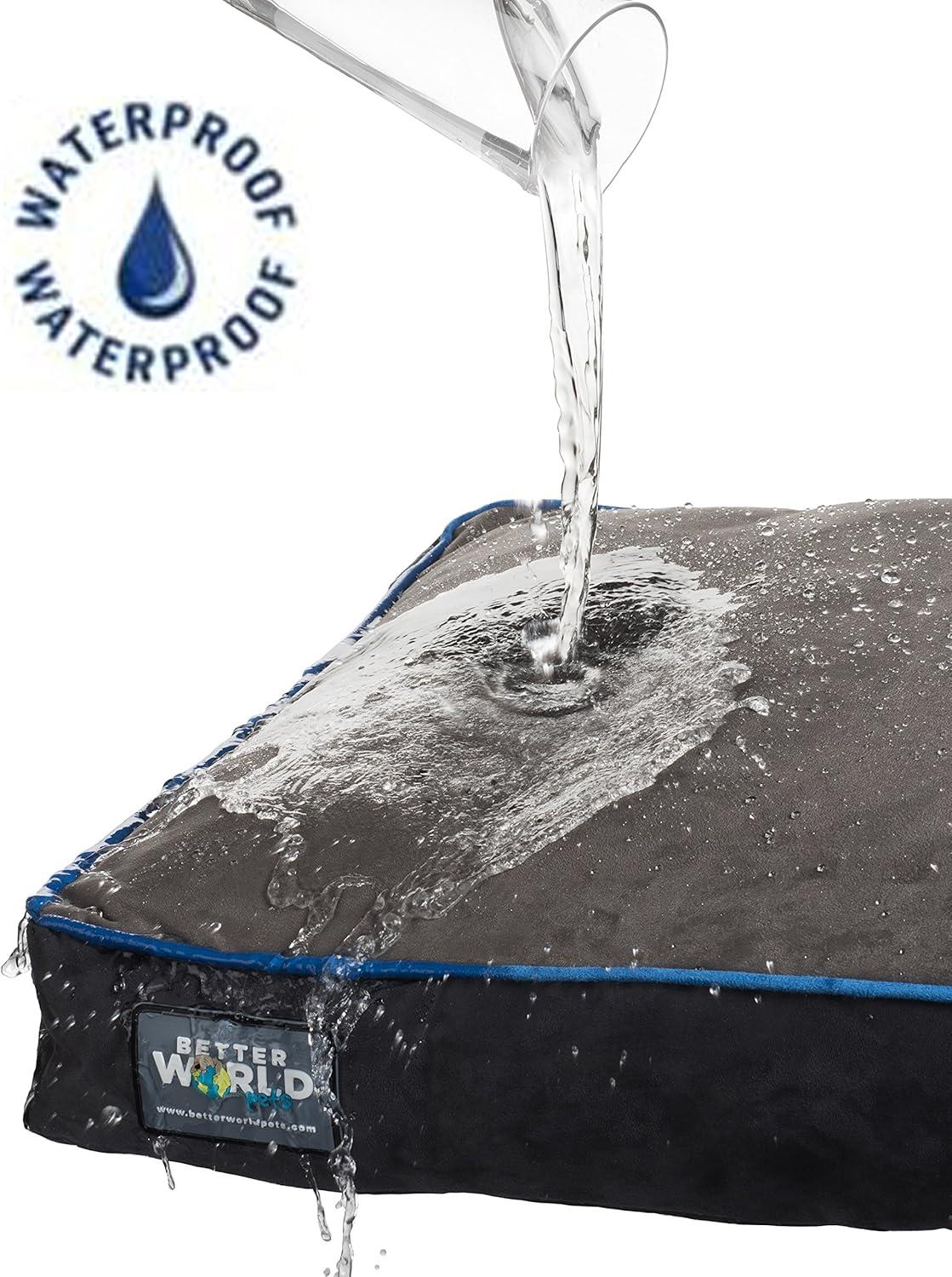 Better World Pets Orthopedic Dog Bed, Waterproof, Premium Memory Foam Washable Dog Bed, Large