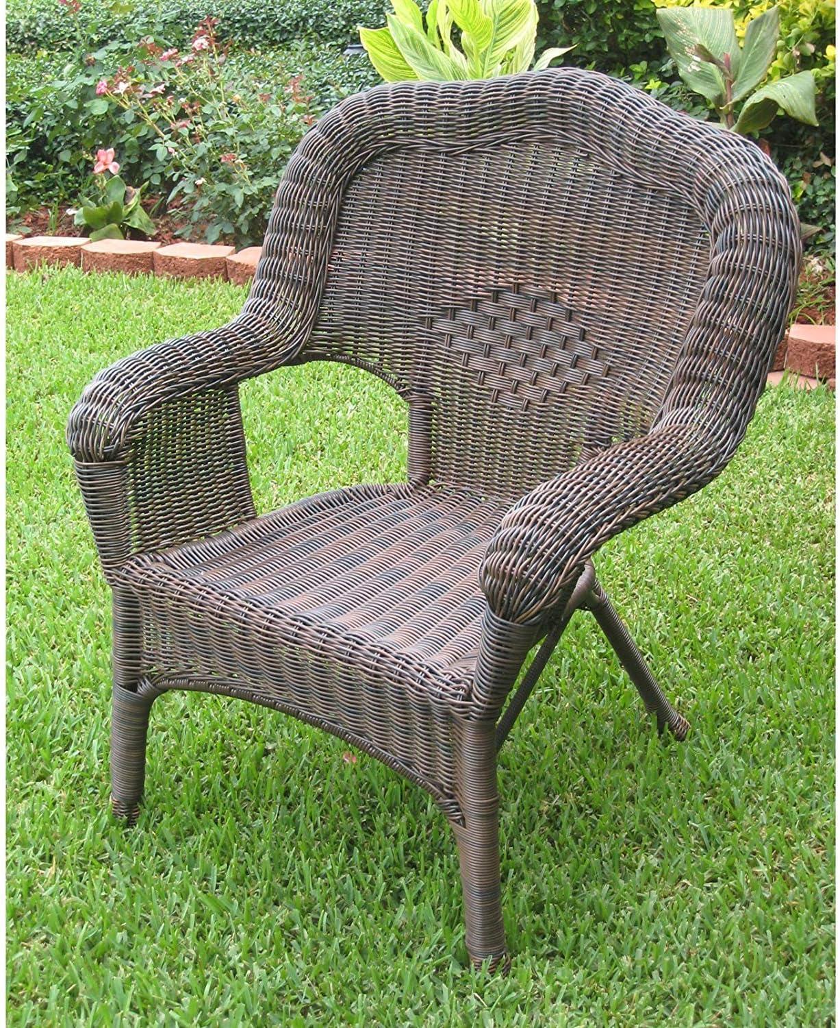 International Caravan Monaco Resin Patio Chair in Mocha (Set of 2)