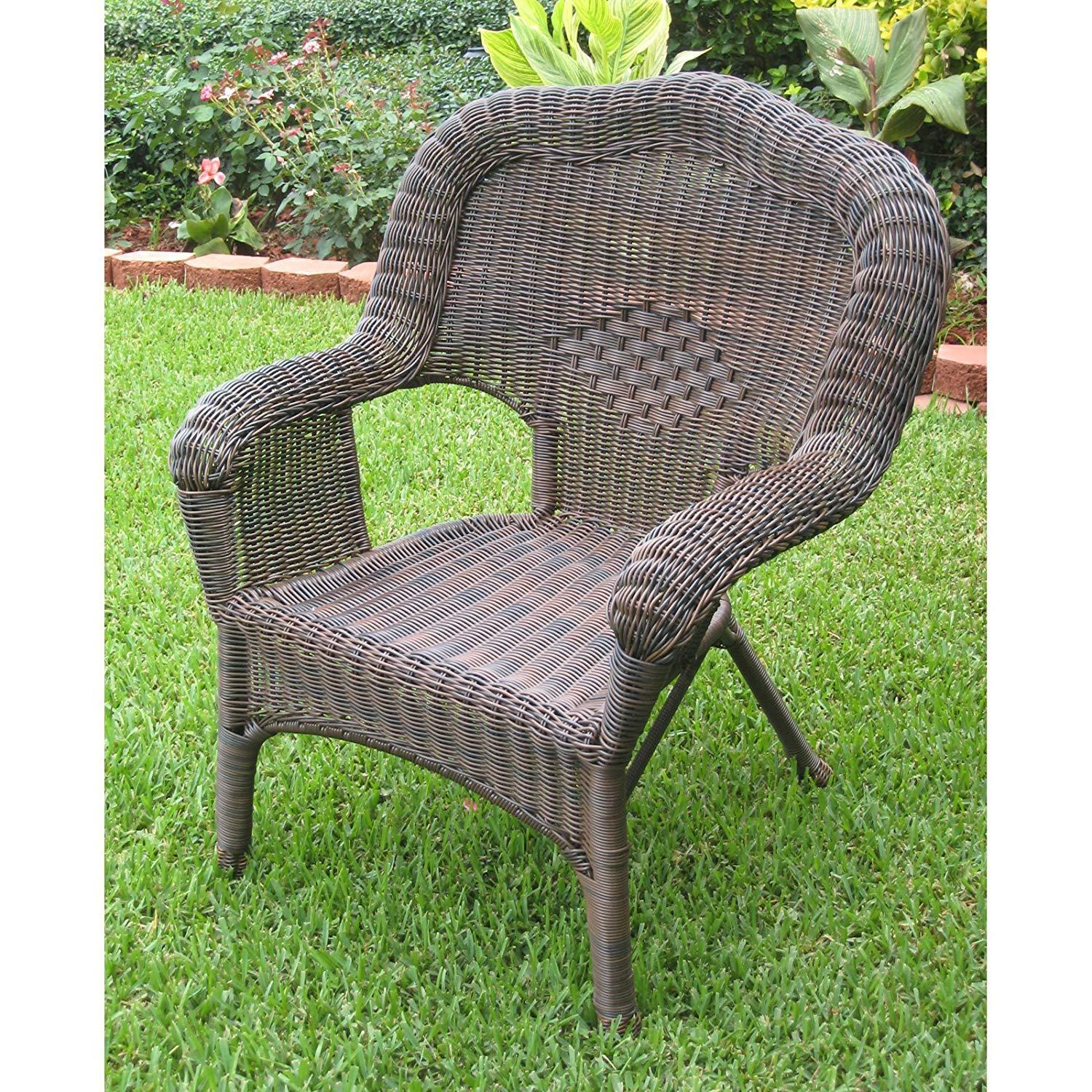 International Caravan Monaco Resin Patio Chair in Mocha (Set of 2)