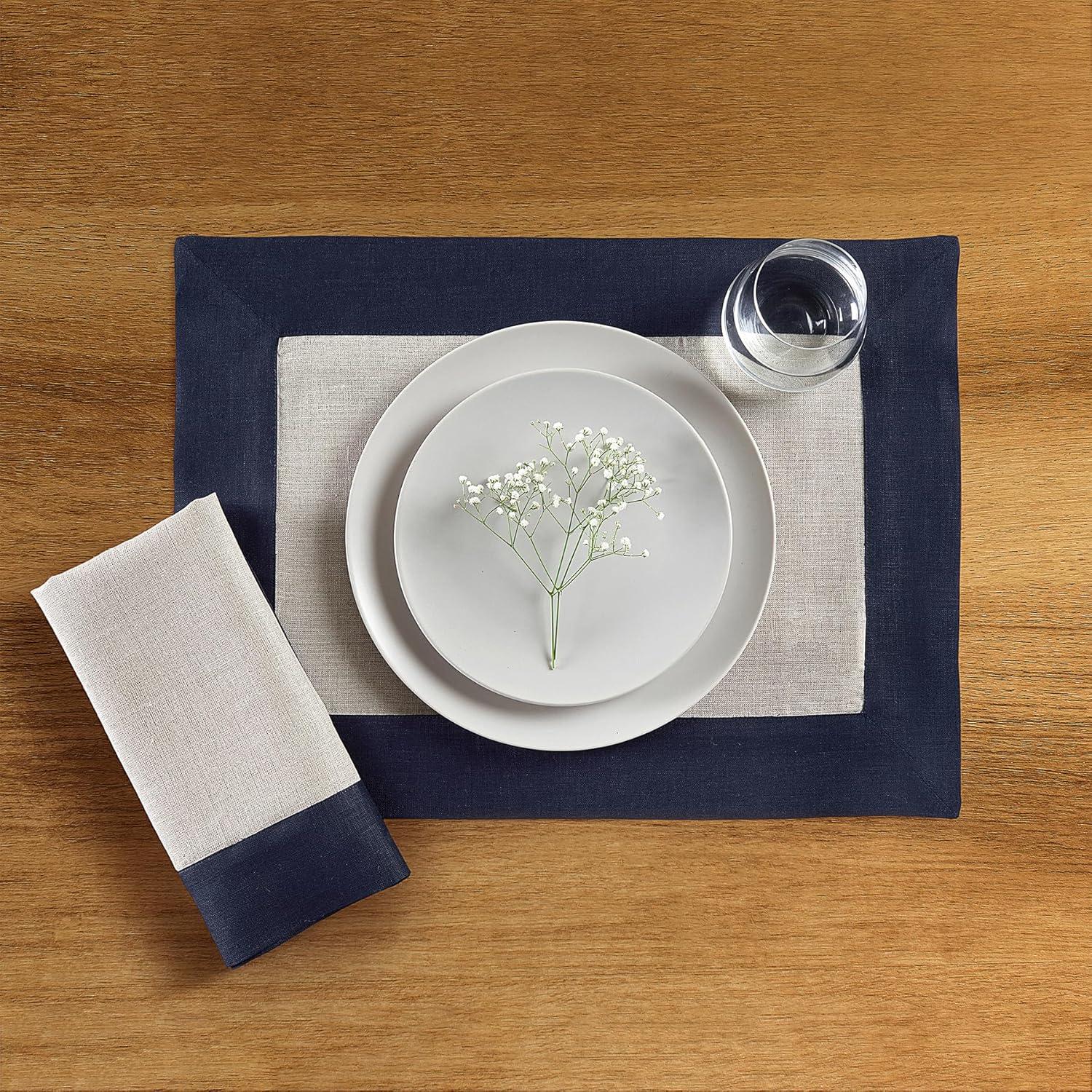 Contempo - 100% Pure Linen Square Dinner Napkins (Set of 4)