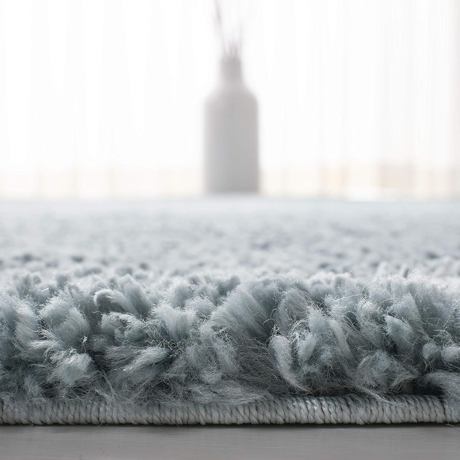 SAFAVIEH August Carlene Solid Plush Shag Area Rug, Ivory, 11' x 11' Square