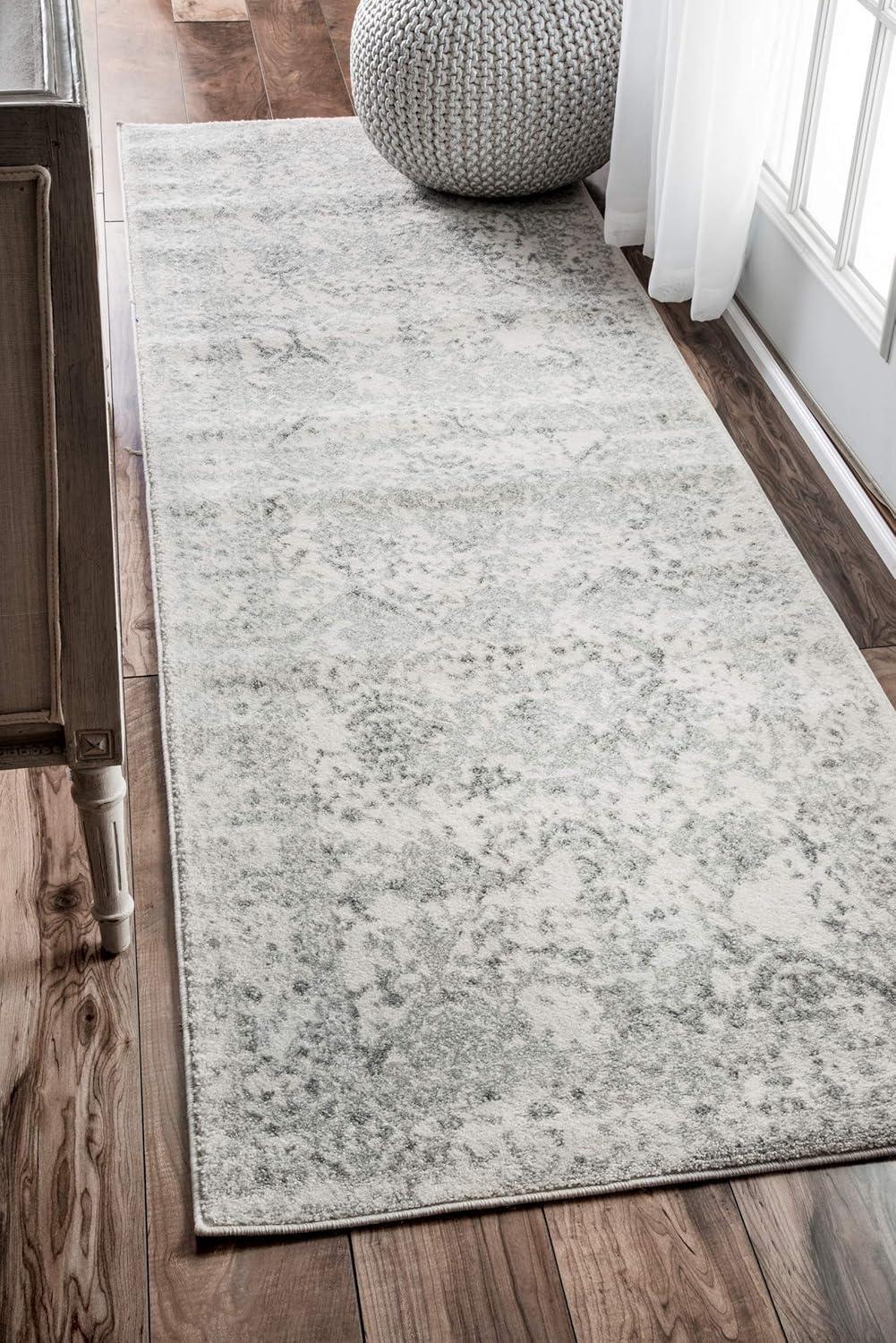 nuLOOM Odell Faded Vintage Runner Rug, 2' 8" x 20', Ivory