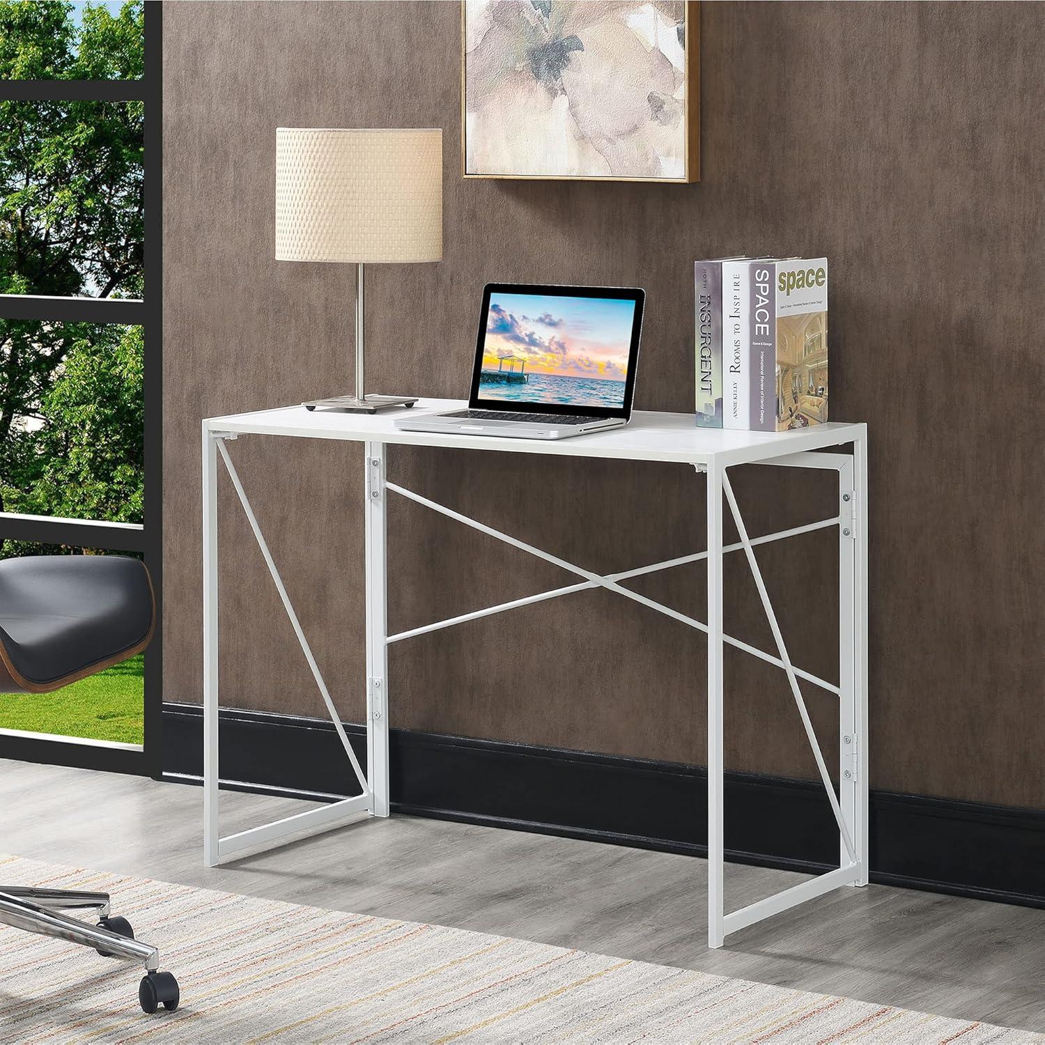 Convenience Concepts 29.50" Tall Xtra Folding Desk, White/White, All Ages