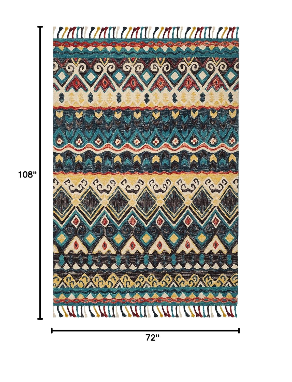 Aspen APN137 Hand Tufted Area Rug - Blue/Red - 6'x9' - Safavieh..