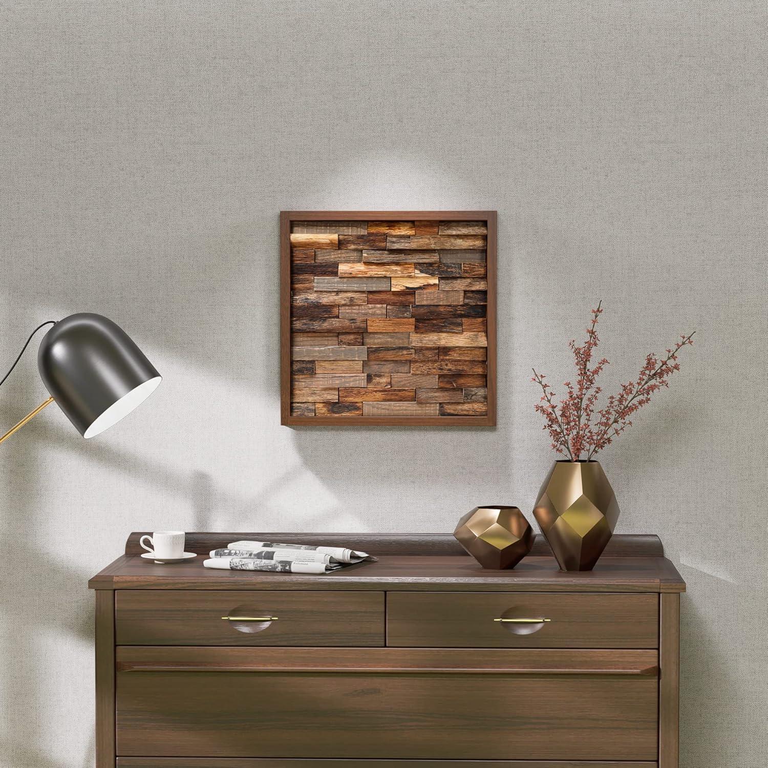 Rustic Abstract Wall Decor on Solid Wood