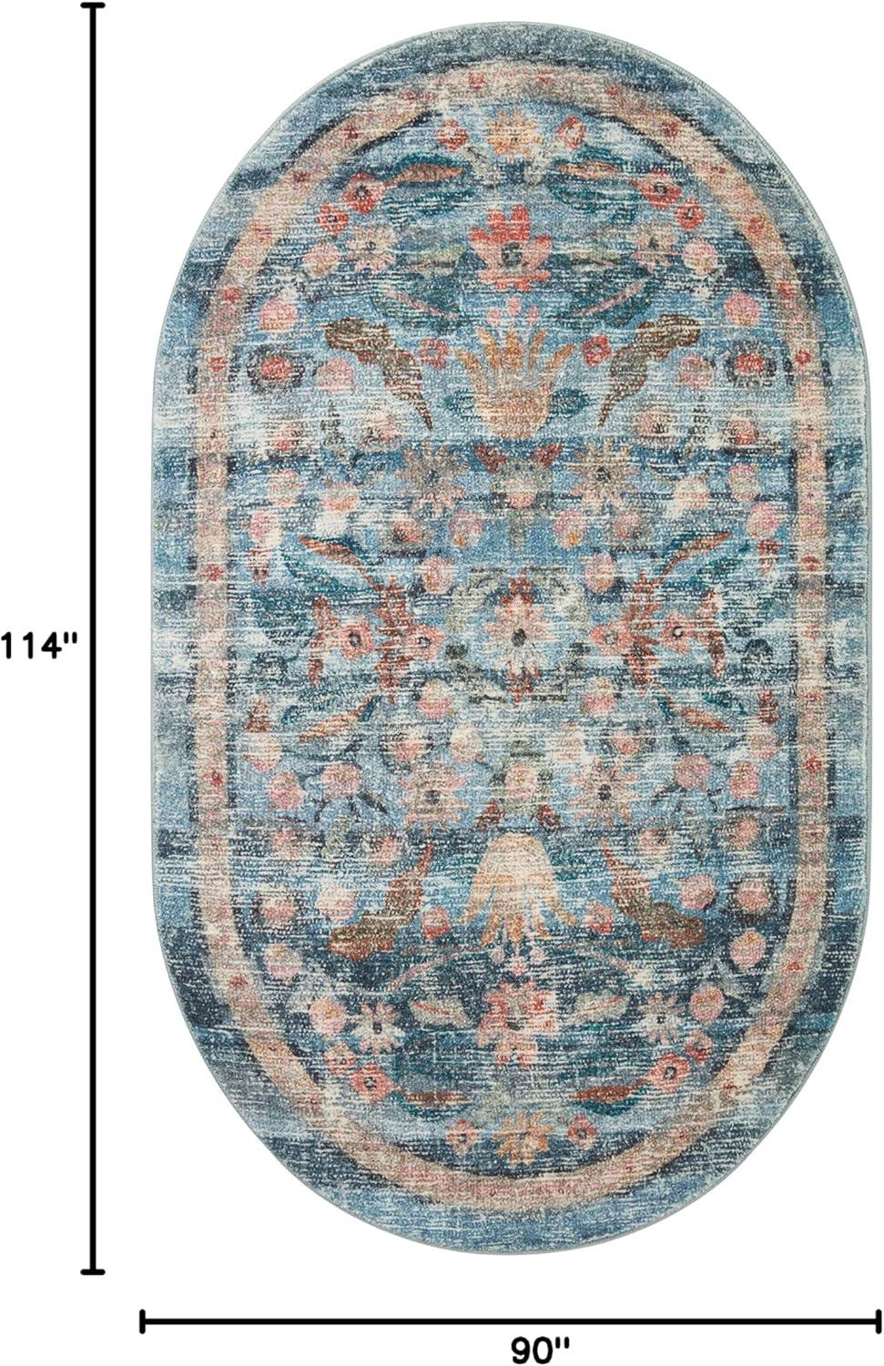 Rifle Paper Co. x Loloi Courtyard Blue Area Rug feat. CloudPile