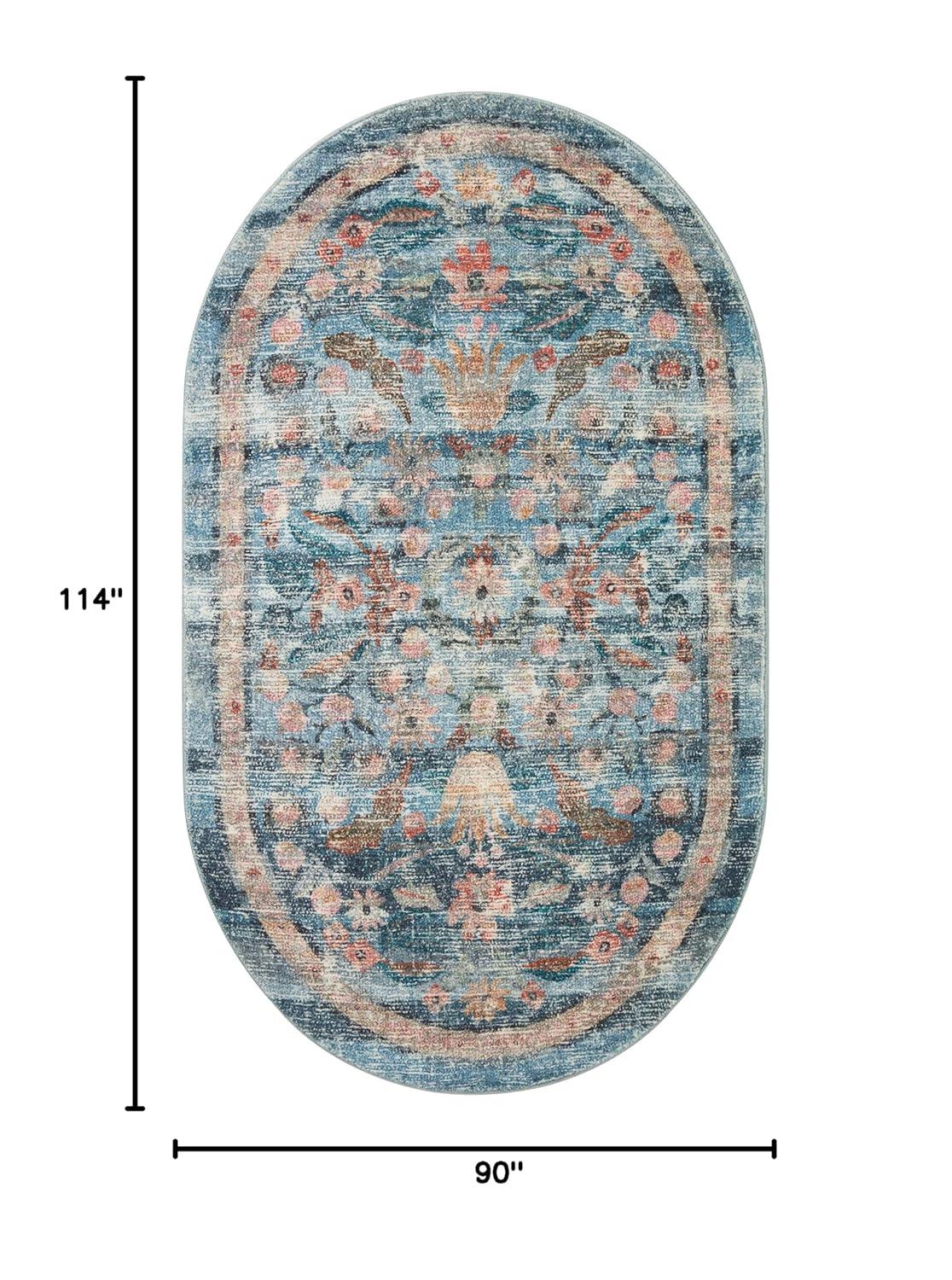 Rifle Paper Co. x Loloi Courtyard Blue Area Rug feat. CloudPile