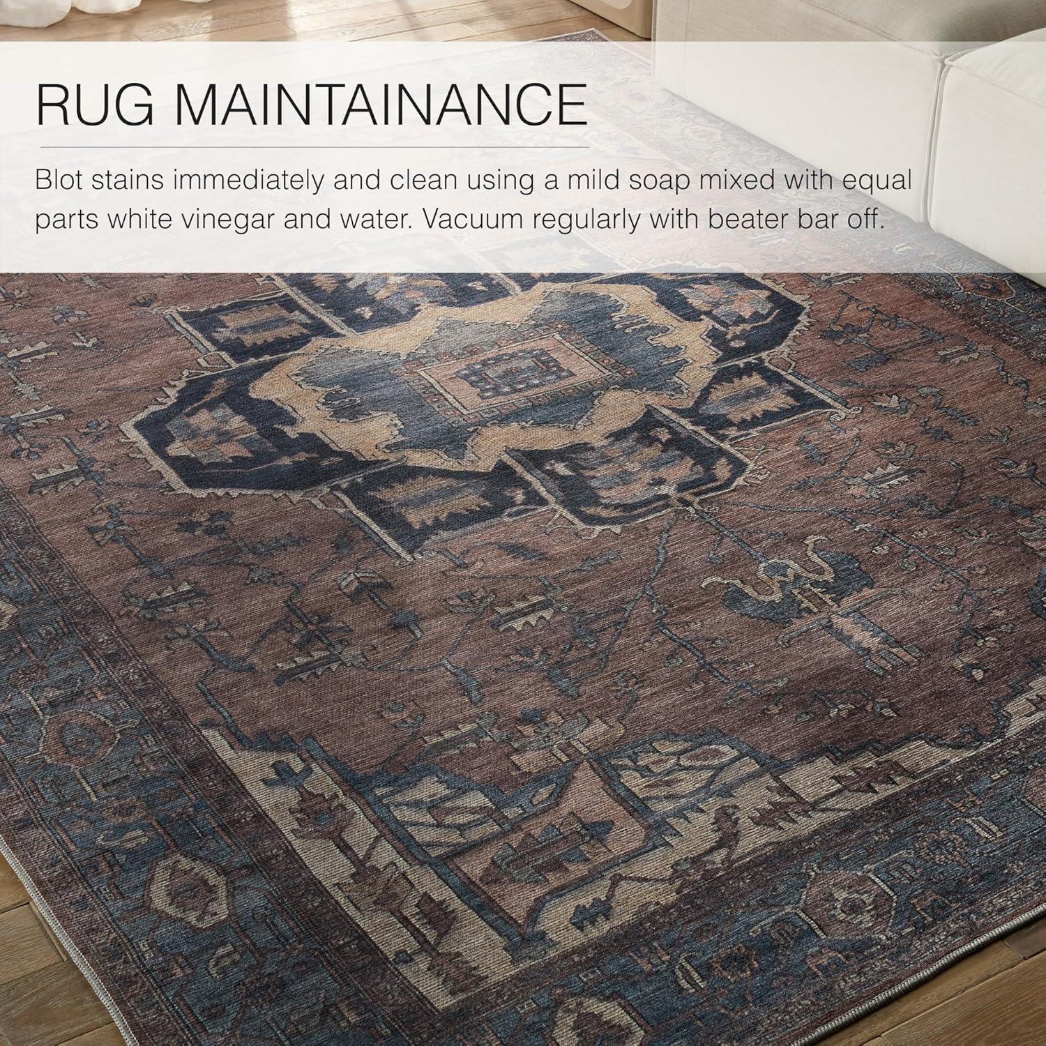Jaipur Living Soft 8x10 Large Area Rug, Boho, Blue/Dark Brown