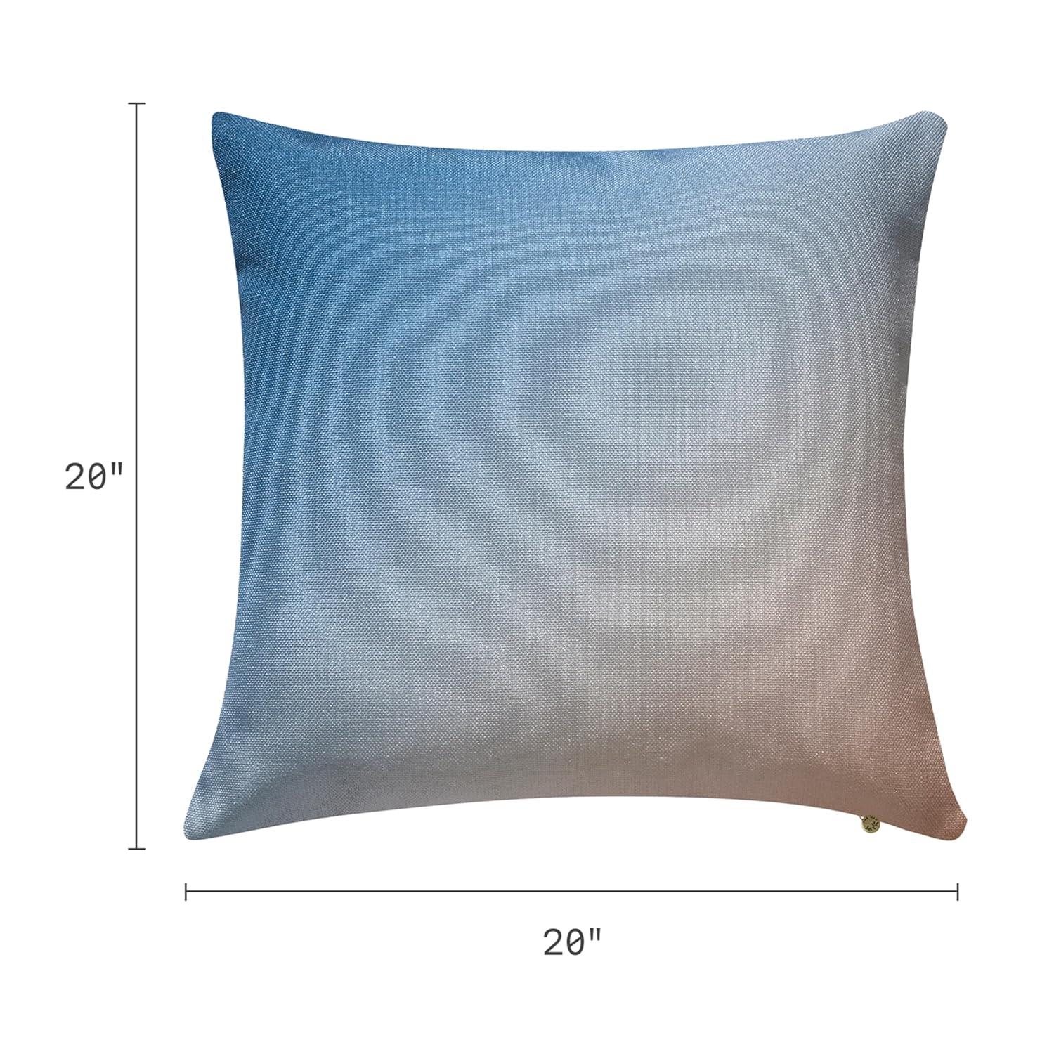 Fab Habitat Indoor/Outdoor Throw Pillow Made from Recycled Polyester Yarn - Double Sided, Stain Resistant, Machine Washable - Ombre - Patio, Deck, Porch, Living Room - Big Sur Blue (20" x 20")