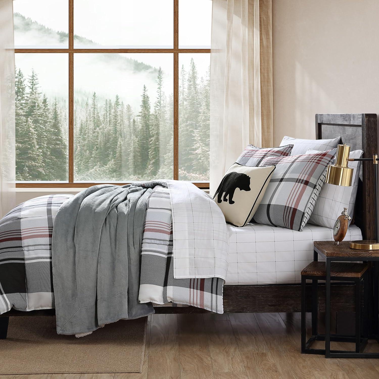 Eddie Bauer Normandy Plaid Comforter Set Black