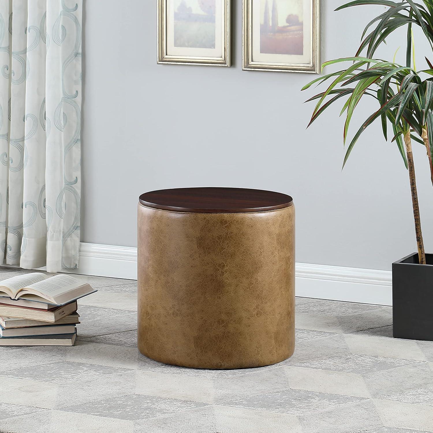 Aluino Faux Leather Ottoman