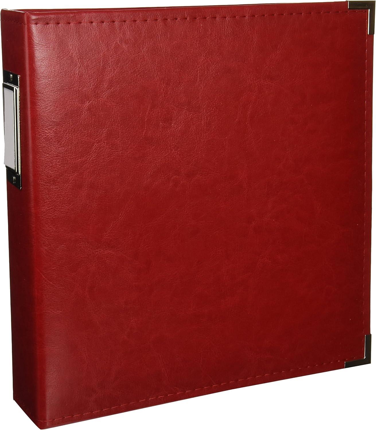 We R Classic Leather D-Ring Album 8.5"X11"-Real Red