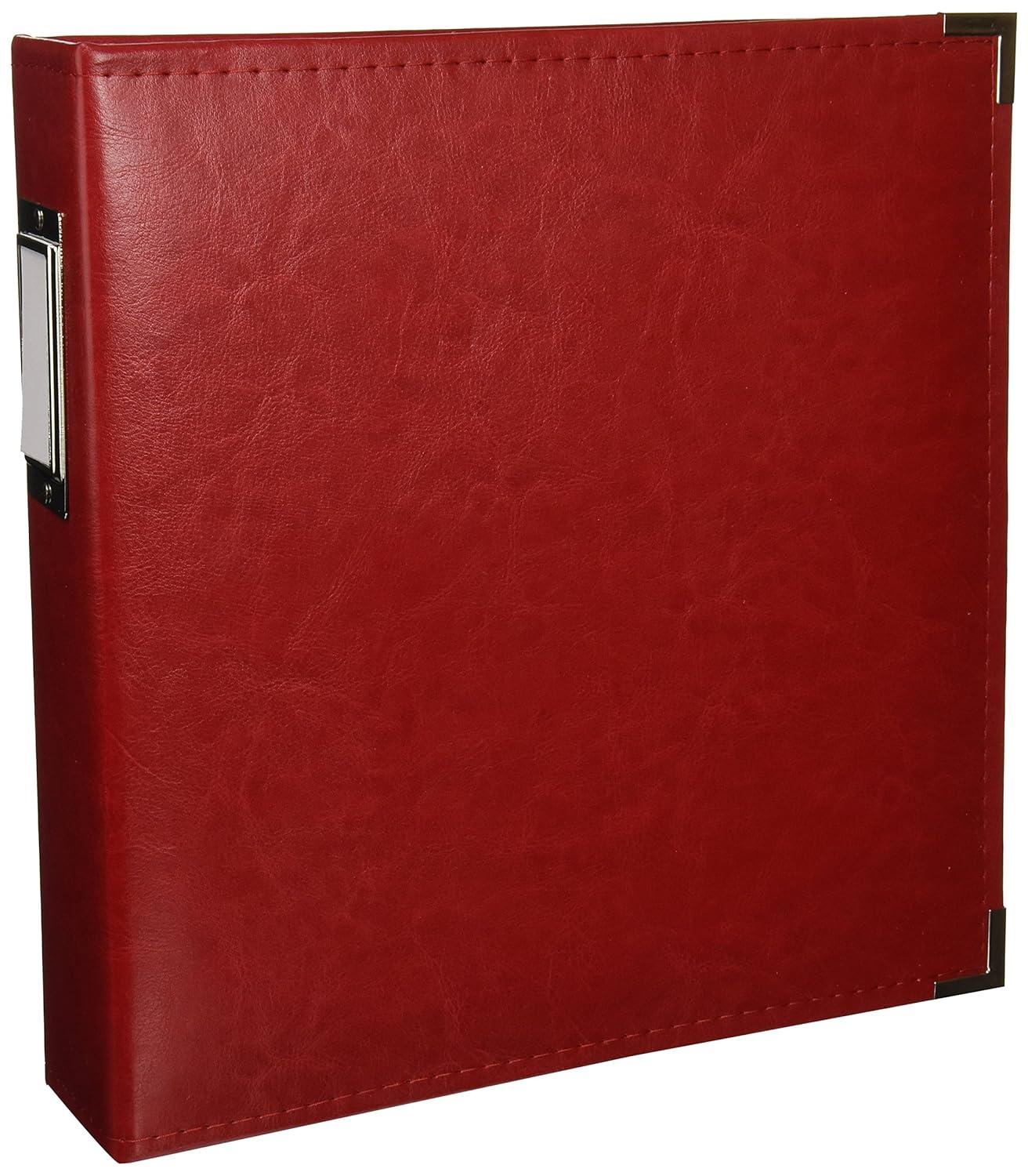 We R Classic Leather D-Ring Album 8.5"X11"-Real Red