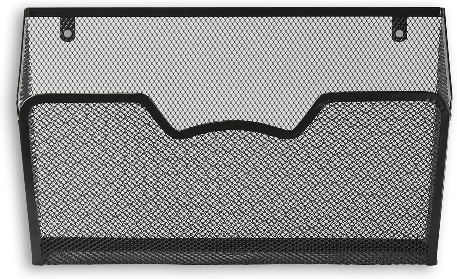 SHW 3PK Single Pocket Wall Mount File Holder, Black