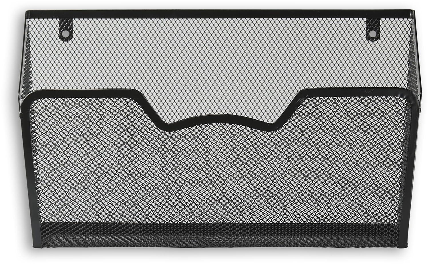 SHW 3PK Single Pocket Wall Mount File Holder, Black