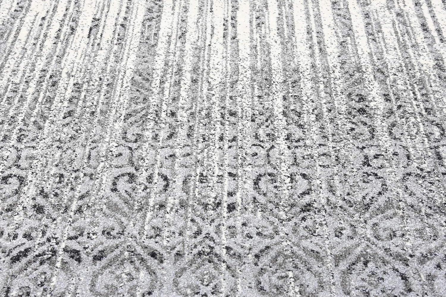 Unique Loom Del Mar Collection Area Rug - Jennifer (7' 10" Square, Gray/ Black)