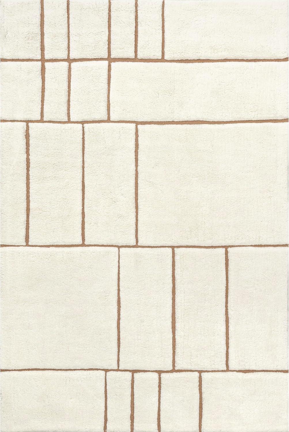 Ivy Bronx Brega Geometric New Zealand Wool Area Rug