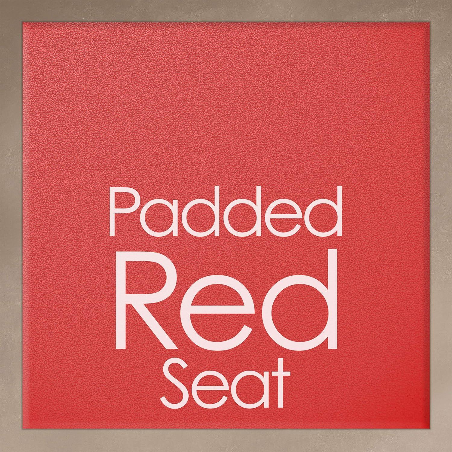 Red Metal Backless 24-Inch Folding Stool