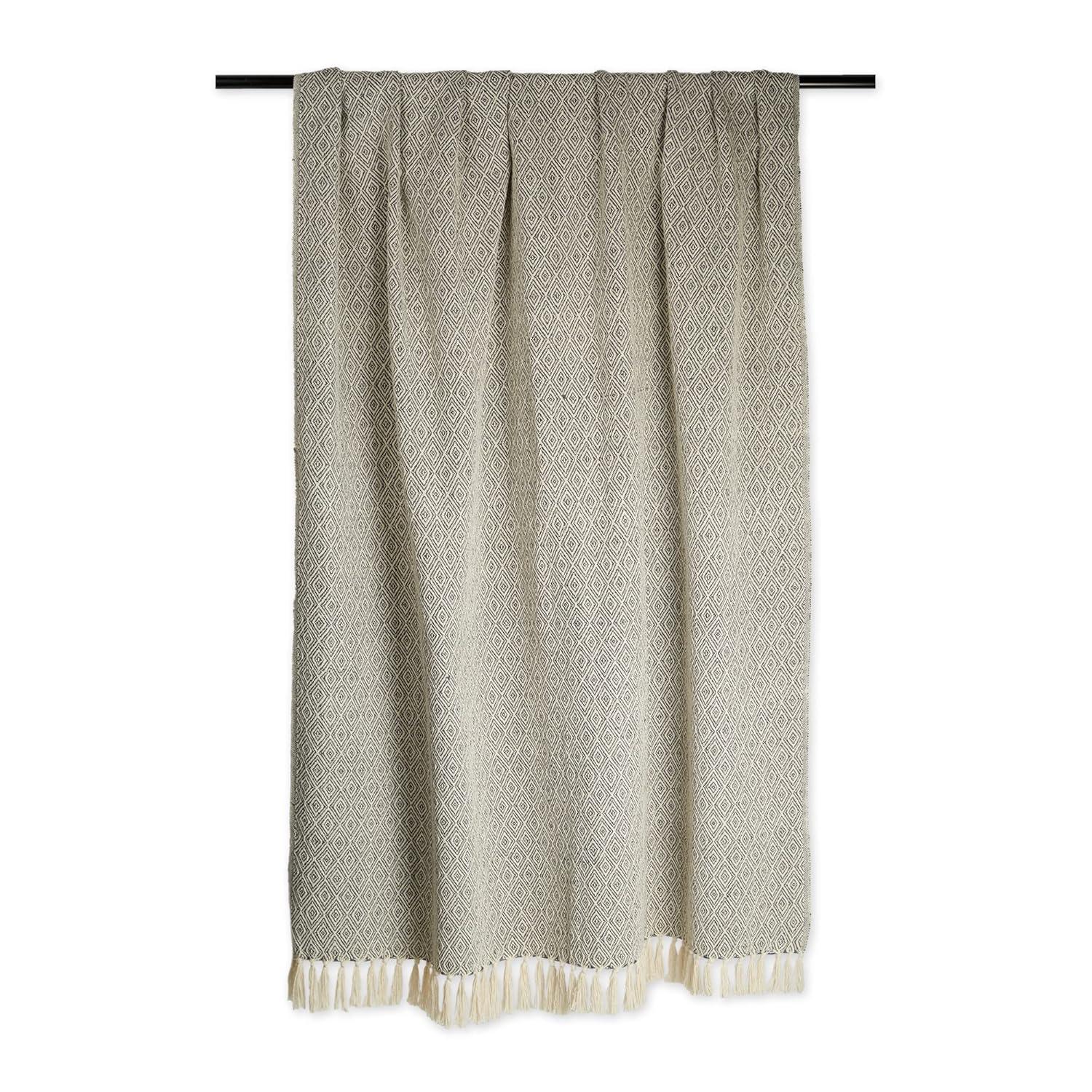 50"x60" Fields of Diamond Throw Blanket Dark Gray - Design Imports: Hypoallergenic, Machine Washable