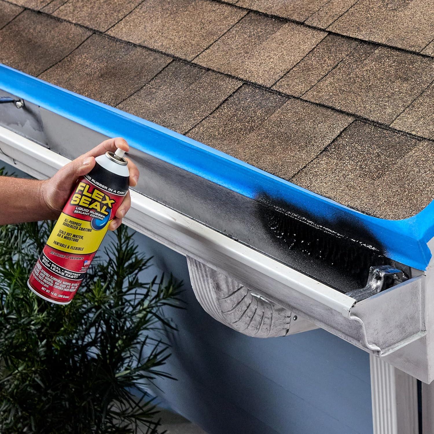 Flex Seal Automotive Aerosol Liquid Rubber Sealant Coating, 14 oz, Black