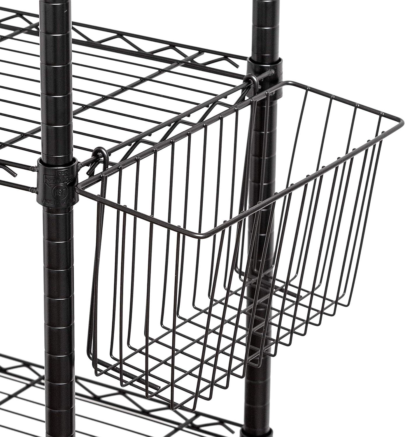 Black Steel Wire Hanging Storage Basket