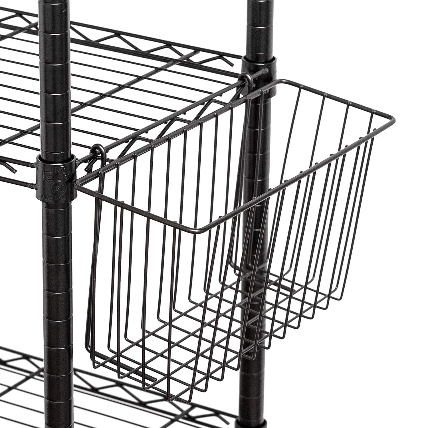 Honey-Can-Do Steel Wire Shelf Accessory Basket, Black