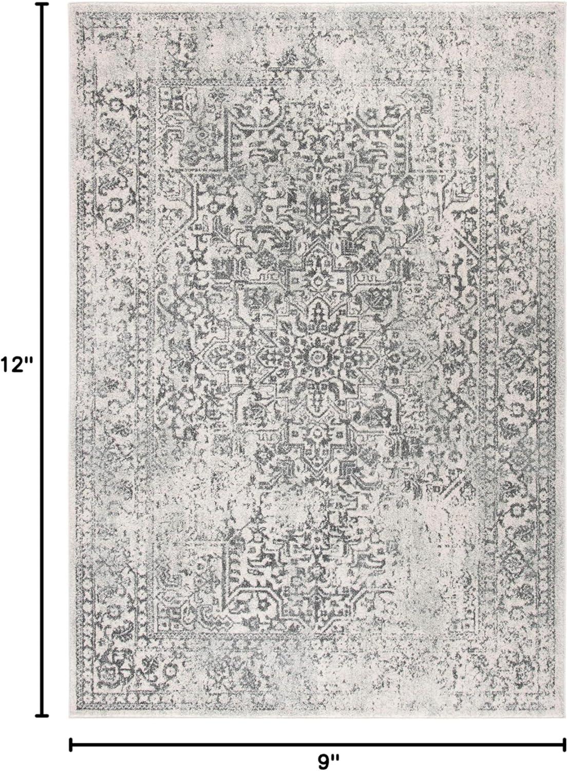 SAFAVIEH Evoke Trena Floral Area Rug, Ivory/Grey, 9' x 12'
