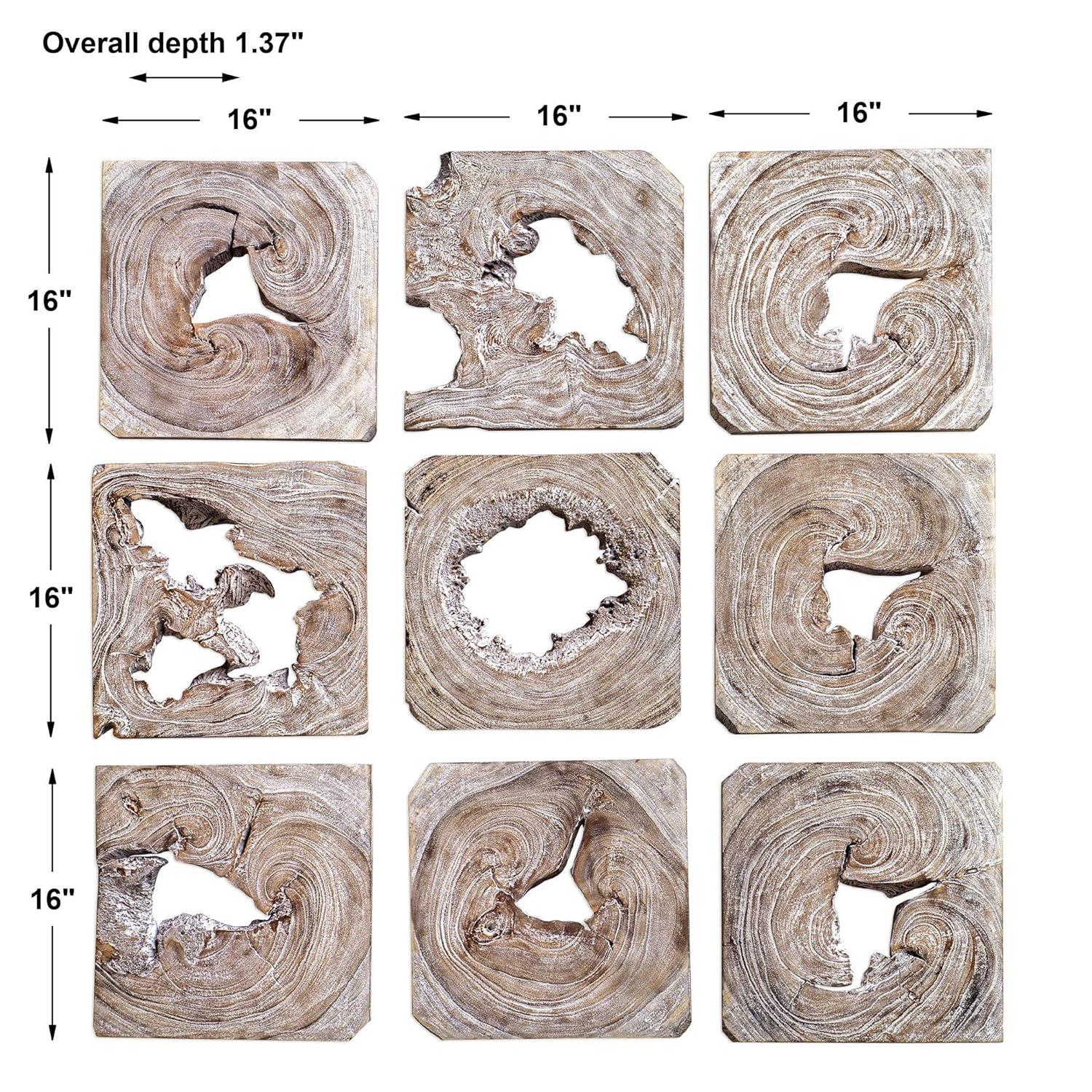 Uttermost Bahati 16" Wide 9-Piece Wood Wall Art Set