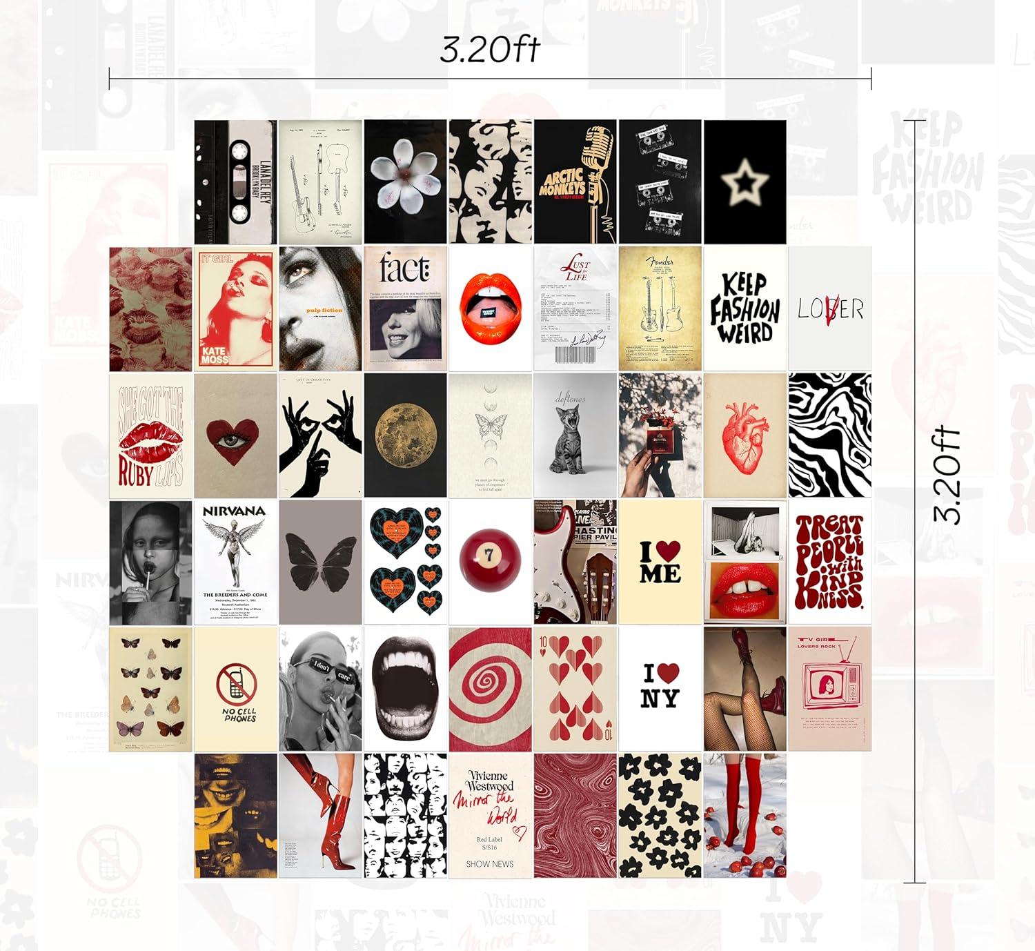 Waschbär Downtown Girl Posters, Y2k Wall Art Prints for Bedroom, Coquette Wall Collage Kit for Room Aesthetic, Vintage Dorm Gallery Downtown Home Decor