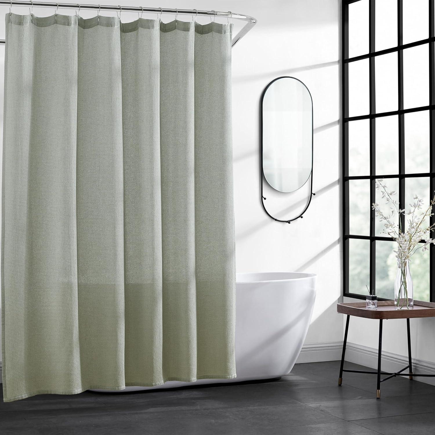 Kenneth Cole Kenneth Cole Solid Waffle Cotton Blend Shower Curtain