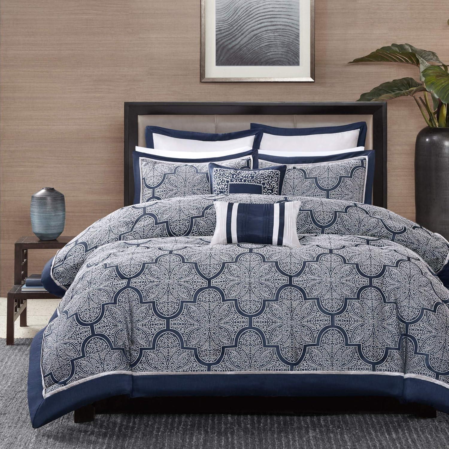 8 Piece Jacquard Comforter Set