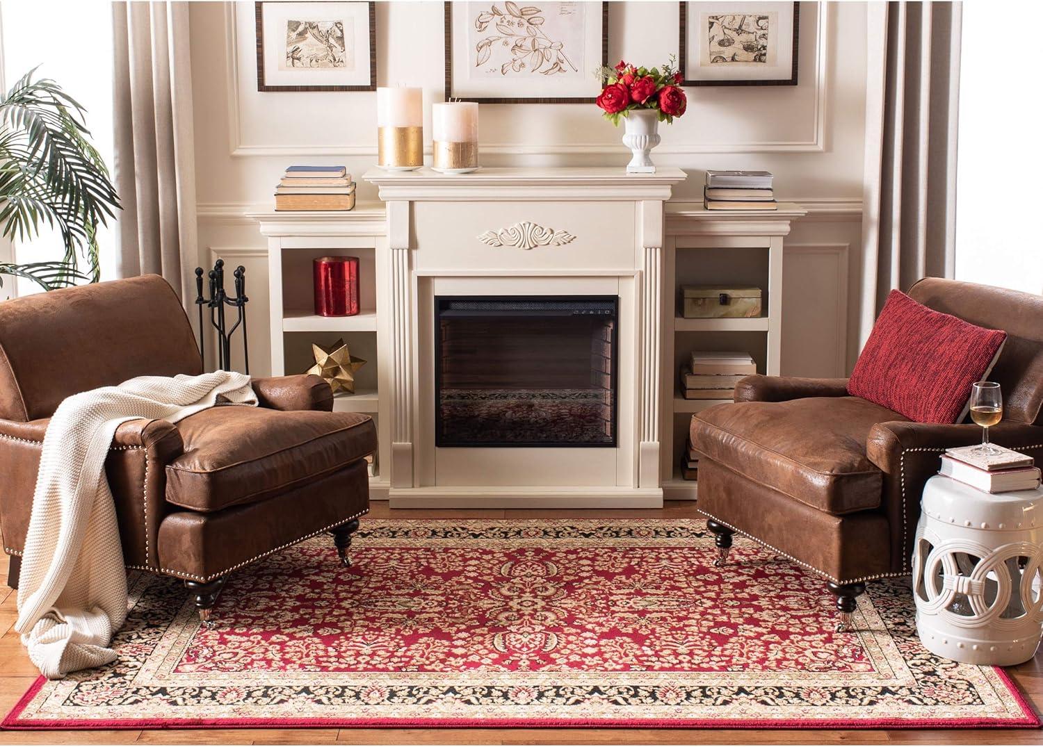 Lyndhurst LNH214 Power Loomed Area Rug - Red/Black - 4'x6' - Safavieh.