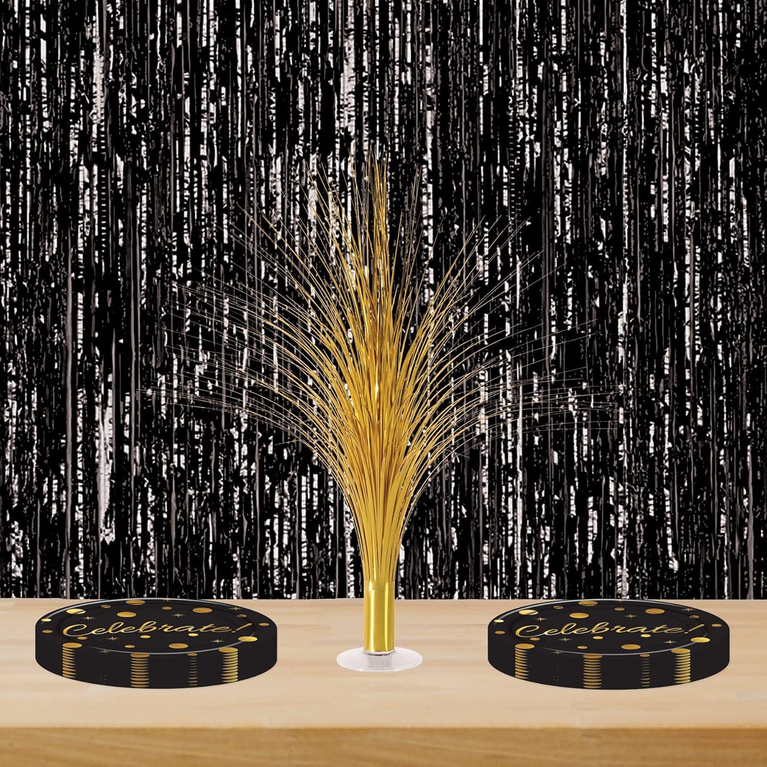 Beistle 2-Pack Metallic Spray Centerpiece, Shimmering Gold Decoration for New Years, Awards Night, & Birthday Parties, Table Decor for Events, 19”