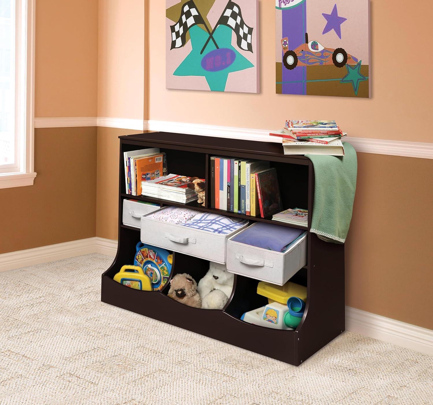 Badger Basket Combo Bin Storage Unit with Three Baskets - Espresso
