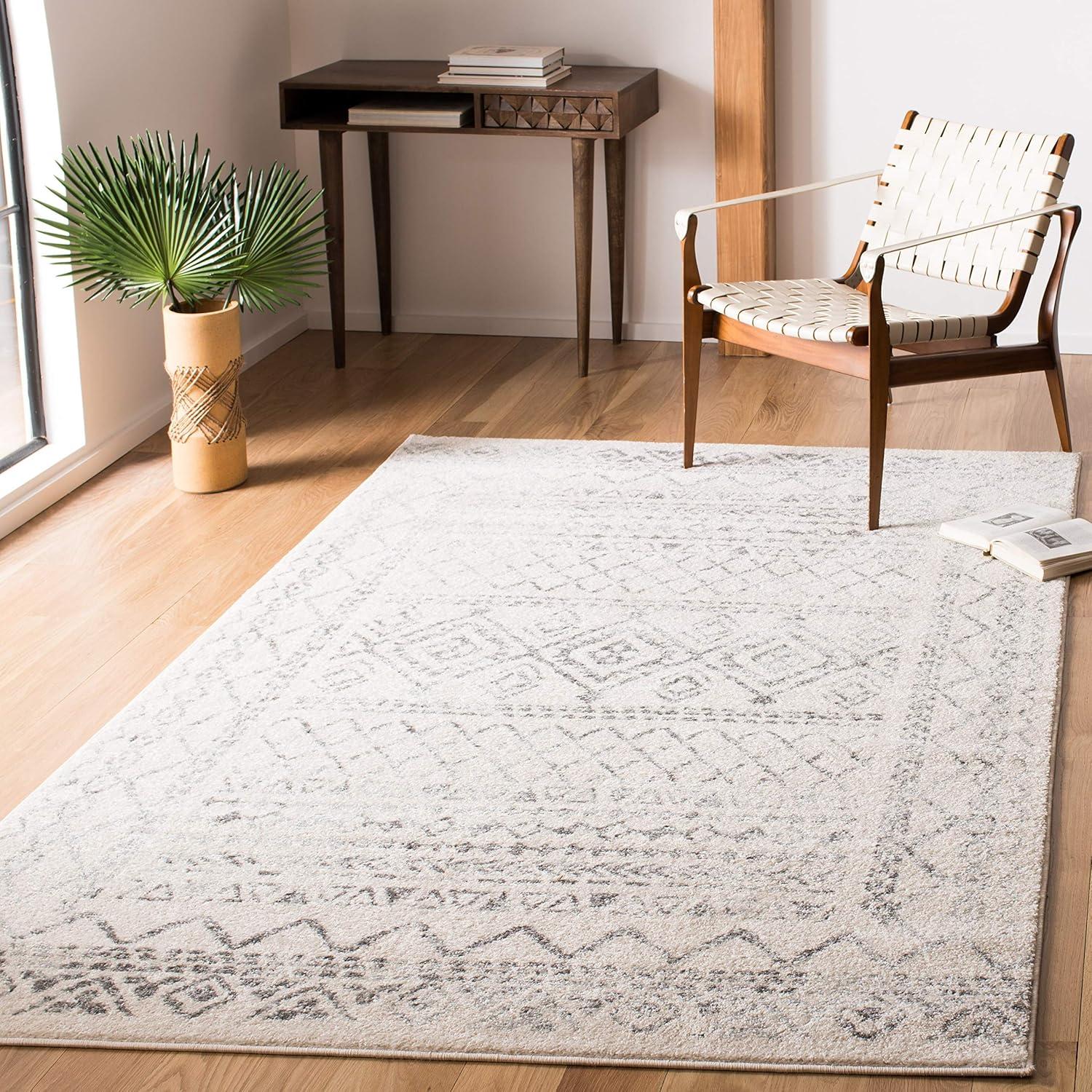 Tulum TUL268 Power Loomed Area Rug - Ivory/Grey - 5'3"x7'6" - Safavieh.