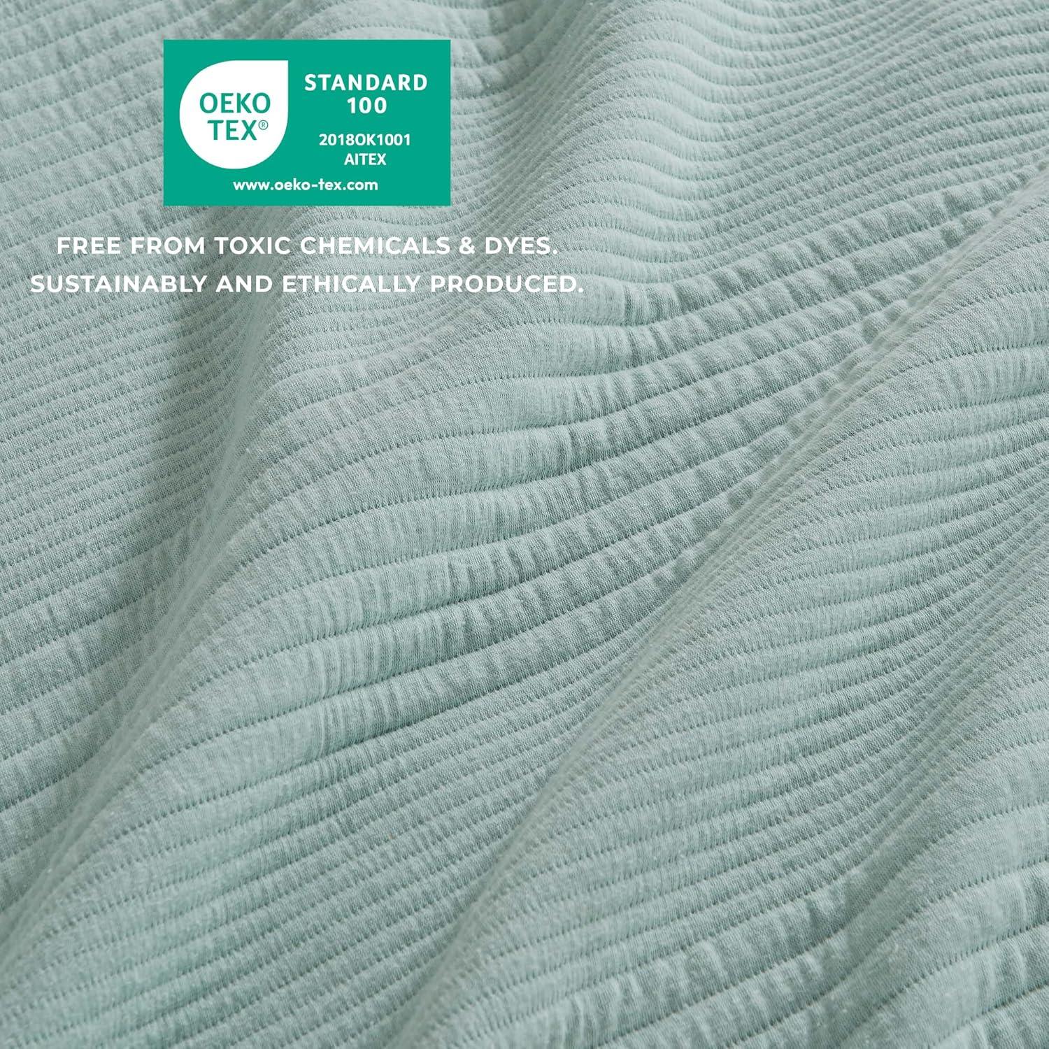 FreshFolds Jersey Cotton Blend Stitched Quilt Set with Shams